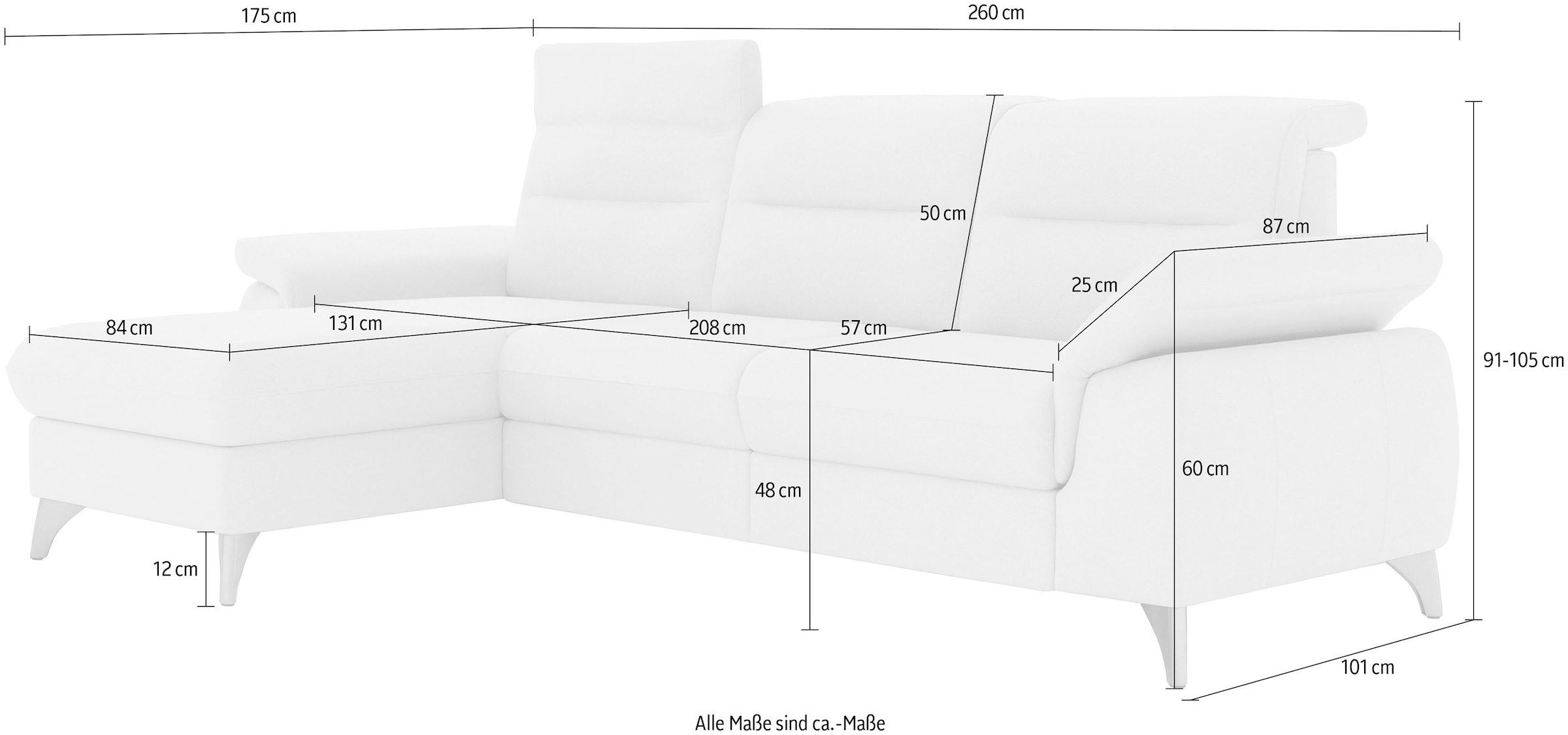 sit&more Ecksofa »Astoria L-Form«, wahlweise mit motorischer Relaxfunktion