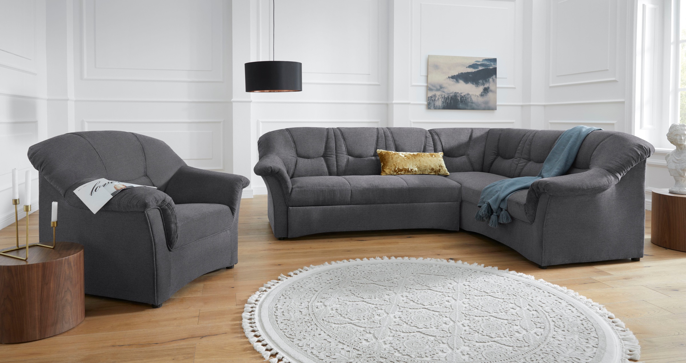 DOMO collection Ecksofa »Sarafina zeitlos und komfortabel, optional mit Fed günstig online kaufen