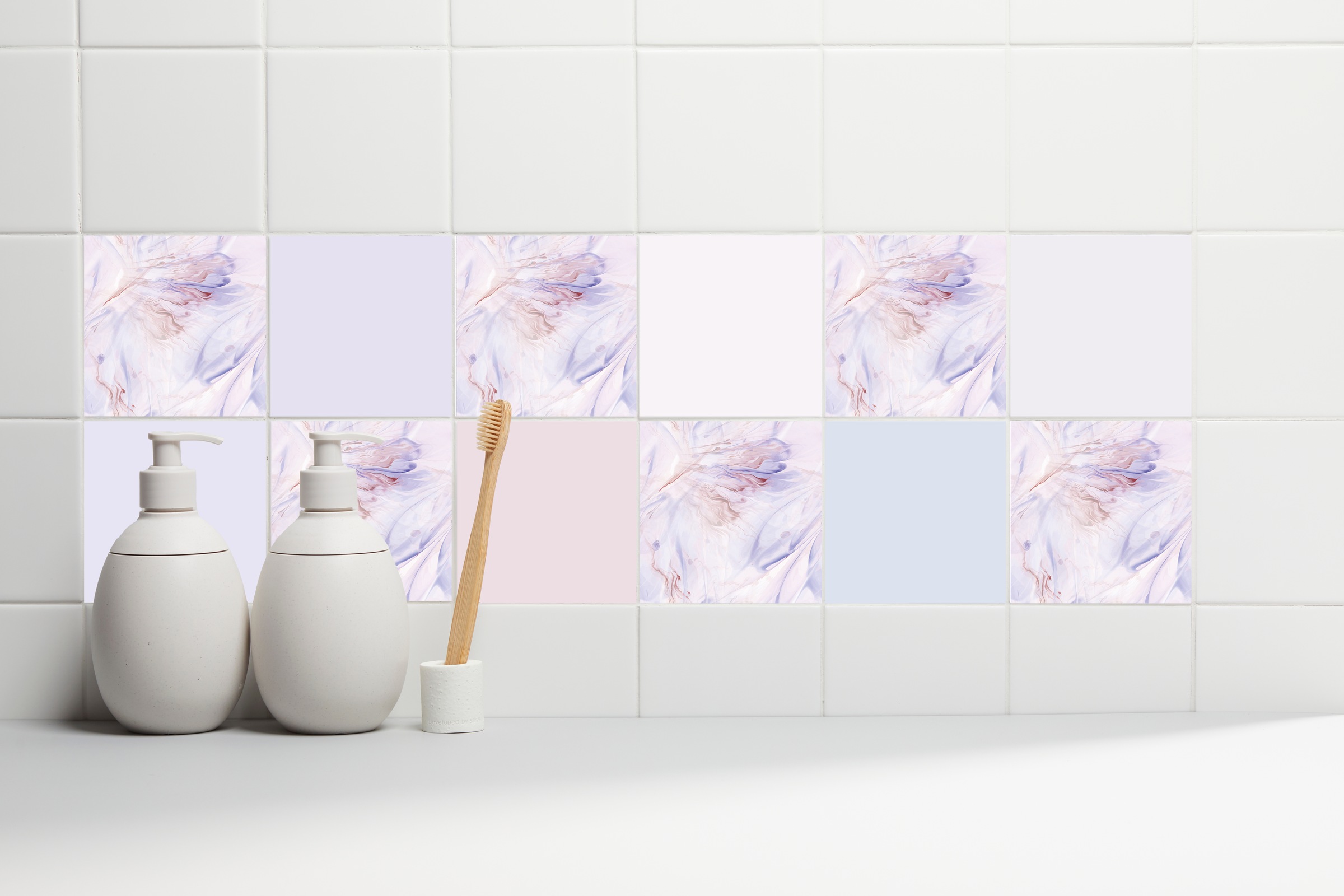 queence Fliesenaufkleber »Blumen« Stickerfliesen, selbstklebend, Sticker, 12er Set