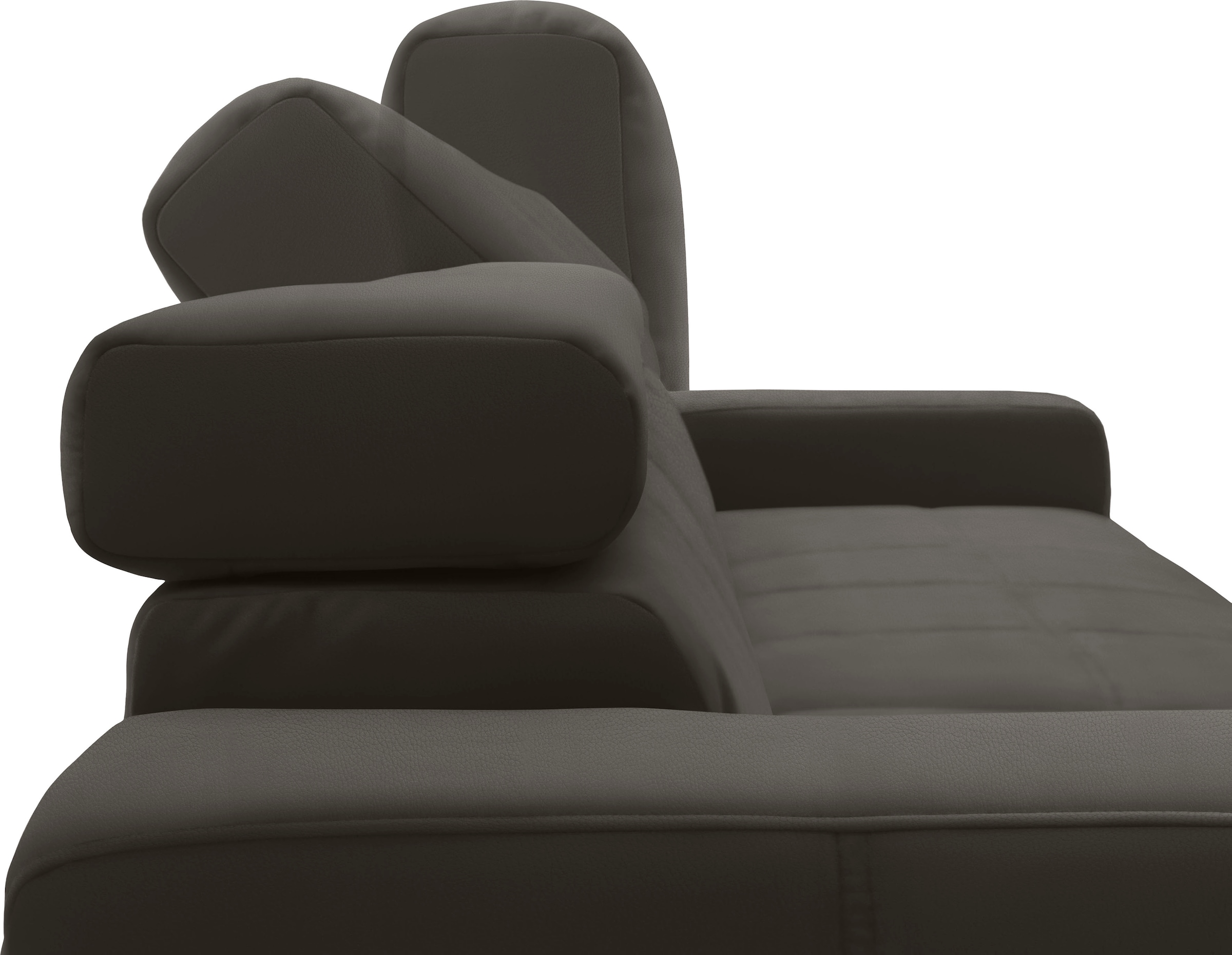 DOMO collection Ecksofa »Brandon große Ausführung B/T/H: 289/177/80 cm, auch in Leder und Cord«, mit Kopfteilverstellung, wahlweise Sitztiefenverstellung, L-Form
