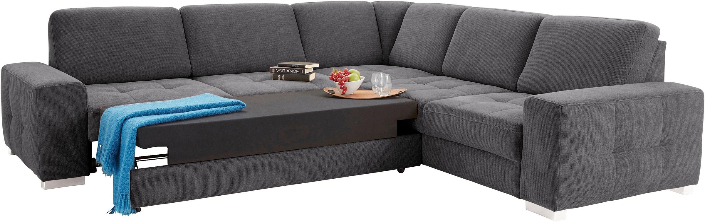 sit&more Ecksofa »Santorini L-Form«, mit Federkern und Sitztiefenverstellung, wahlweise mit Bettfunktion