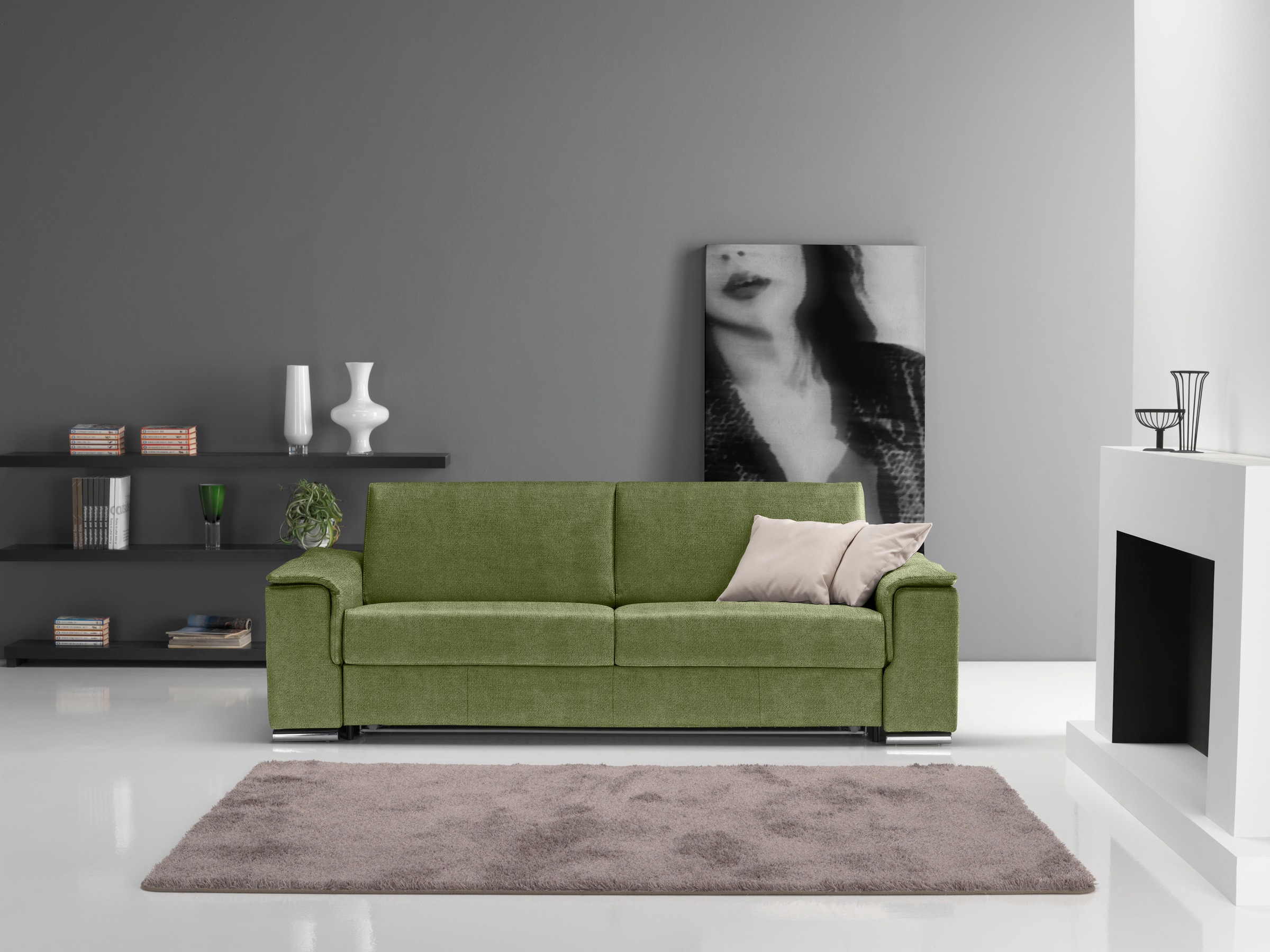 Egoitaliano Schlafsofa »Cecilia, modern & elegant, erstklassiger Sitzkomfort, Dauerschläfer«, inkl. Matratze und hochwertigem Metallbettrahmen, toller Schlafkomfort