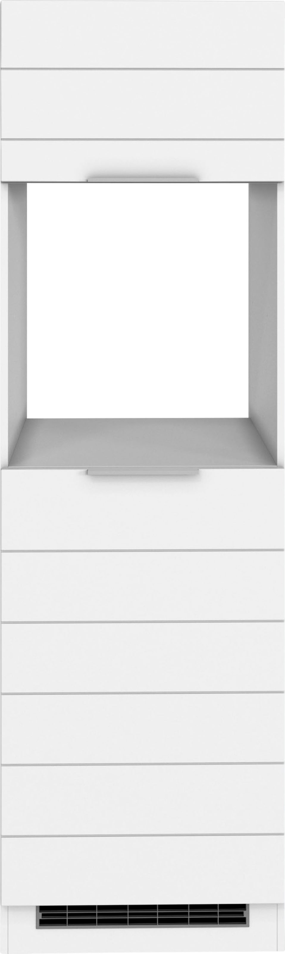 KOCHSTATION Backofen/Kühlumbauschrank »KS-Luhe« 60 cm breit, hochwertige MDF-Fronten mit waagerechter Lisene