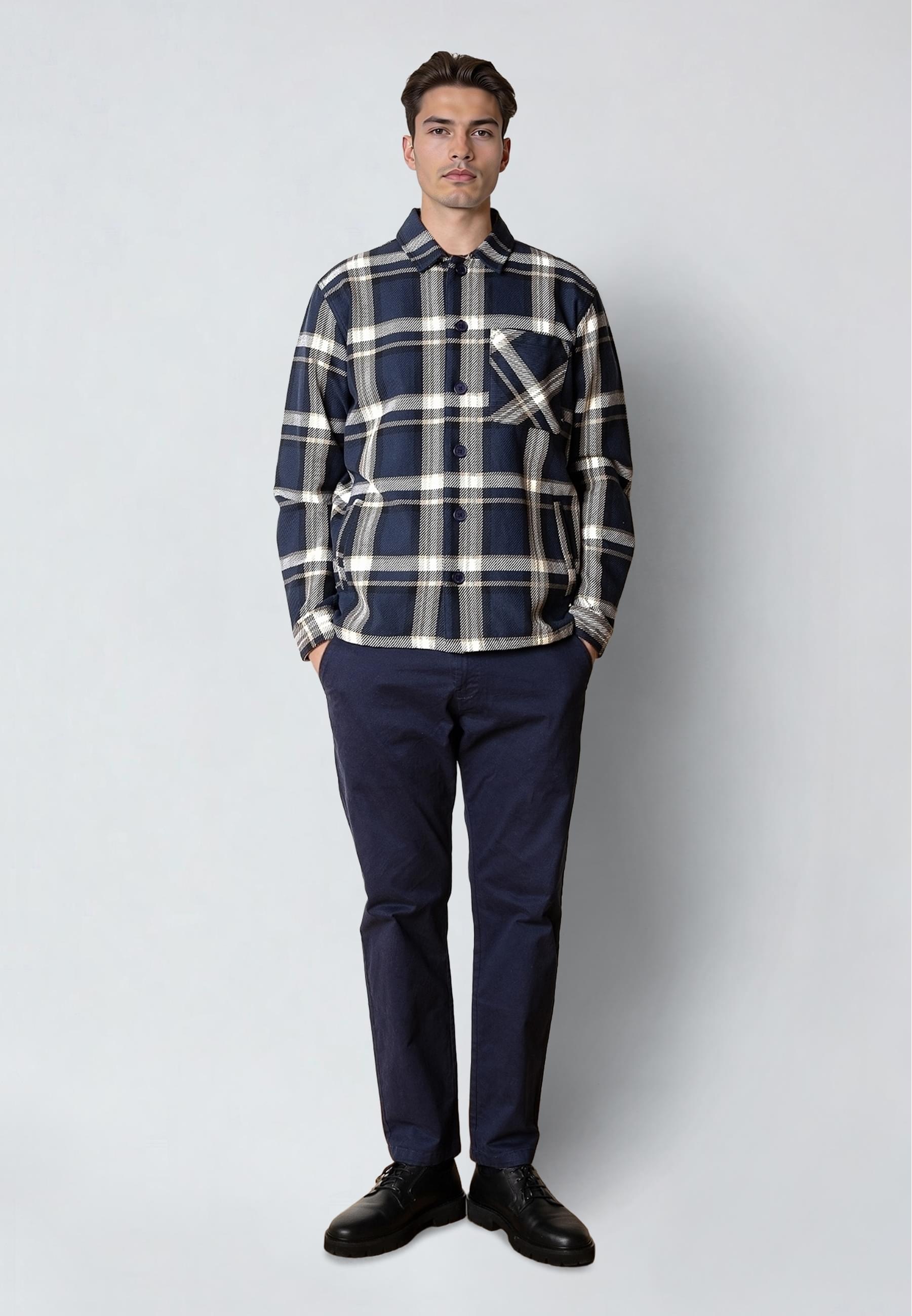 Clean Cut Copenhagen Langarm-Poloshirt »Clean Cut Copenhagen Asher Checked Overshirt« 1 Stk.