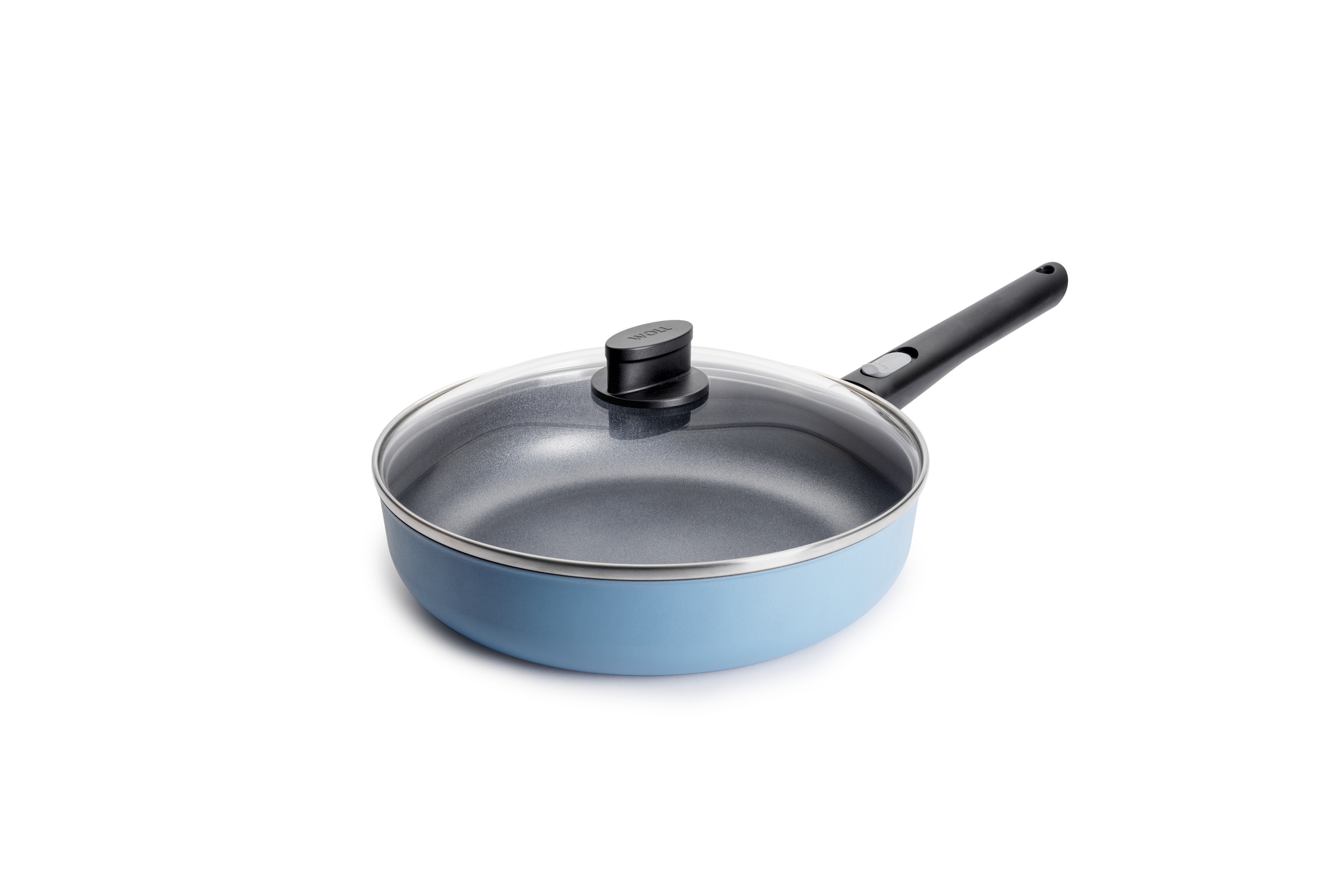WOLL MADE IN GERMANY Bratpfanne »Ecolour, Hochrandpfanne Ø 28 cm inkl. Deckel« Aluminiumguss Set, 2 tlg. abnehmbarer Stiel