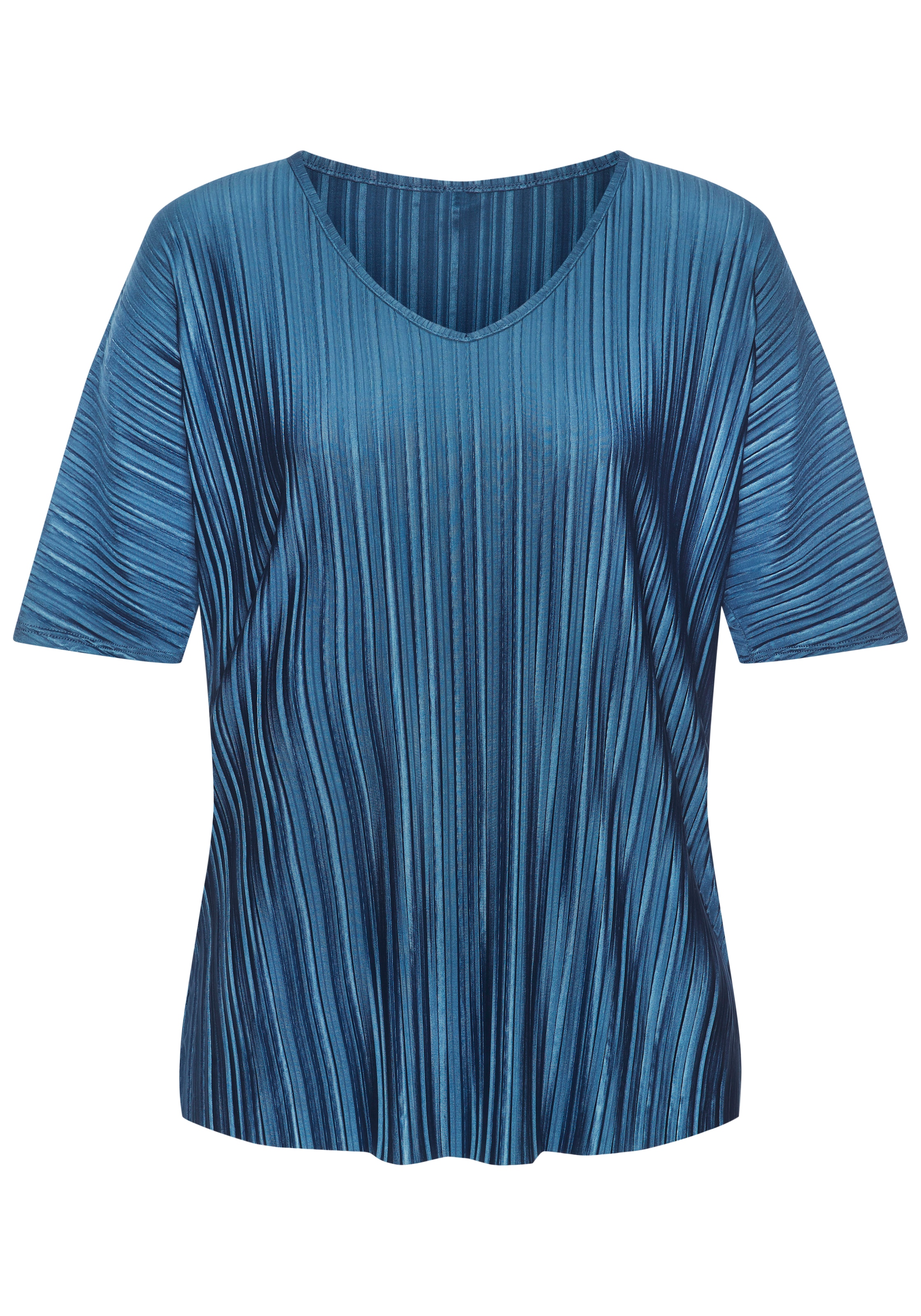 LASCANA Plisseeshirt aus schimmernder Ware
