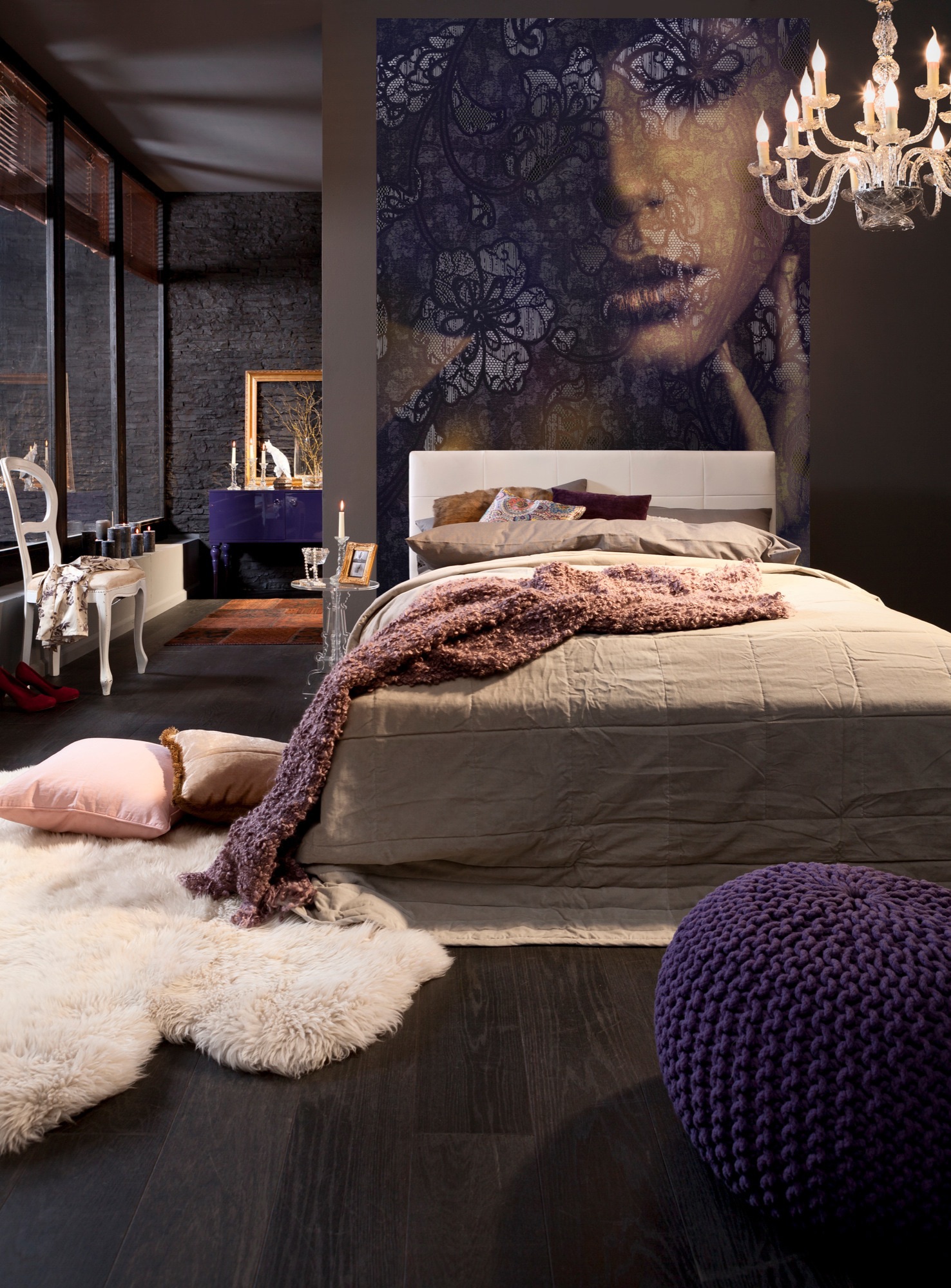Komar Vliestapete »Vlies  - Lace - Größe 184 x 248 cm« bedruckt glatt Wohnzimmer, Schlafzimmer