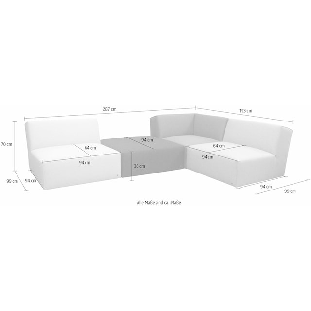 TOM TAILOR HOME Ecksofa »ELEMENTS«, (Set), in Grey shadows, bestehend aus 4  Sofaelementen online kaufen