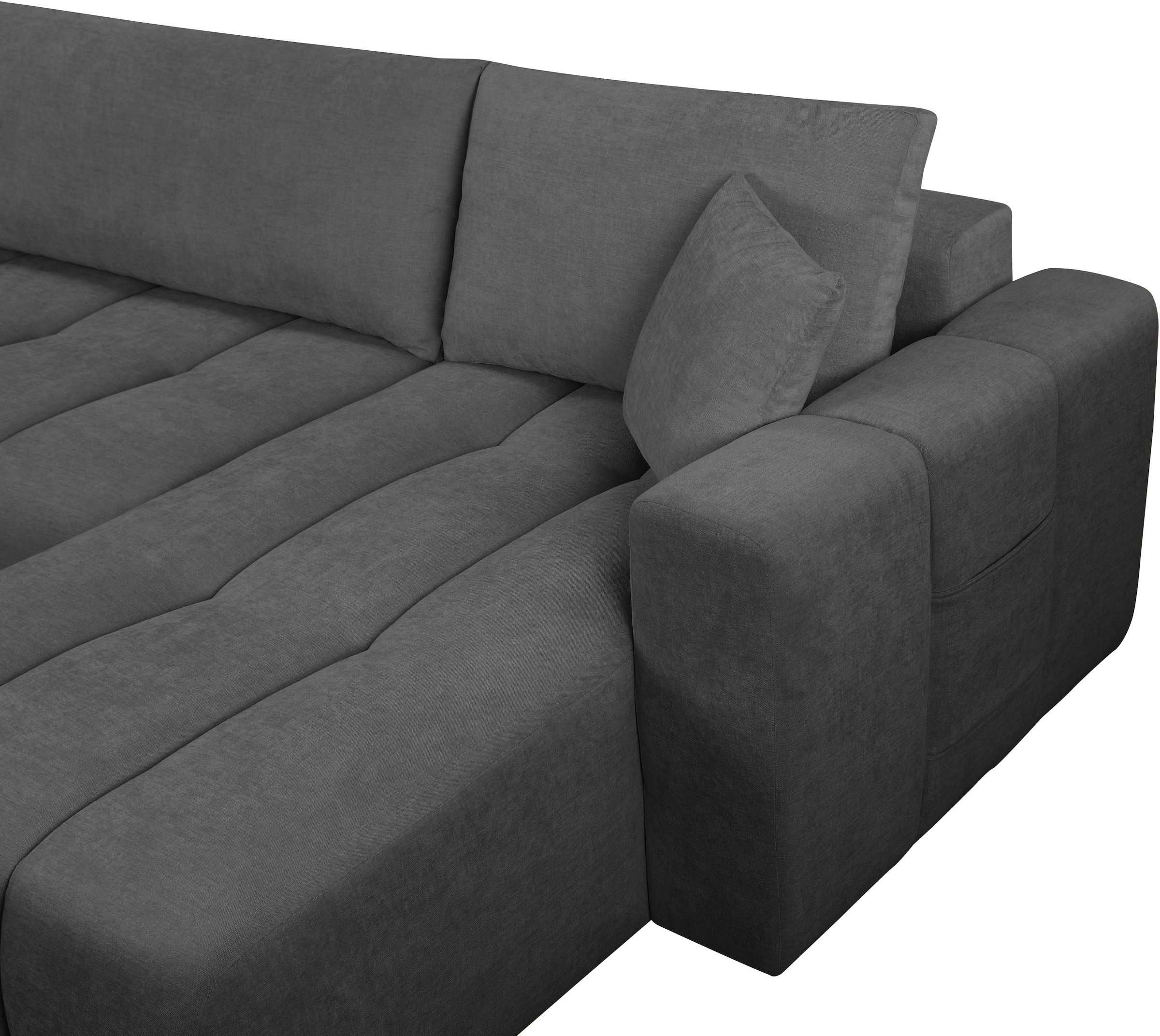 OTTO home Wohnlandschaft »YLVAA U-Form, 311 cm - OTTO. Verlässliche Qualität.« Schlaffunktion (132/269), Bettkasten, Feinstruktur-Bezug