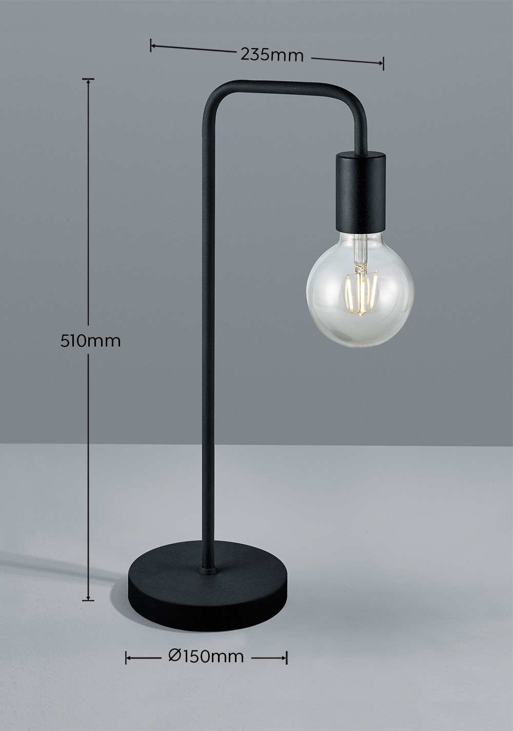 my home Tischleuchte »Jill«, 1 flammig, Leuchtmittel E27 | ohne Leuchtmittel
