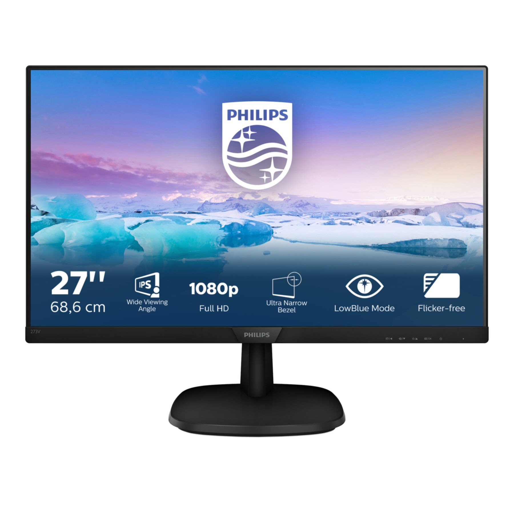 PHILIPS LED-Monitor »Full-HD-LCD-Monitor 273V7QDSB/00« 69 cm/27 ′′ 1920 x 1080 px Full HD 4 Reaktionszeit 75 Hz schwarz Anschlüsse: 1x HDMI, 1x VGA,..