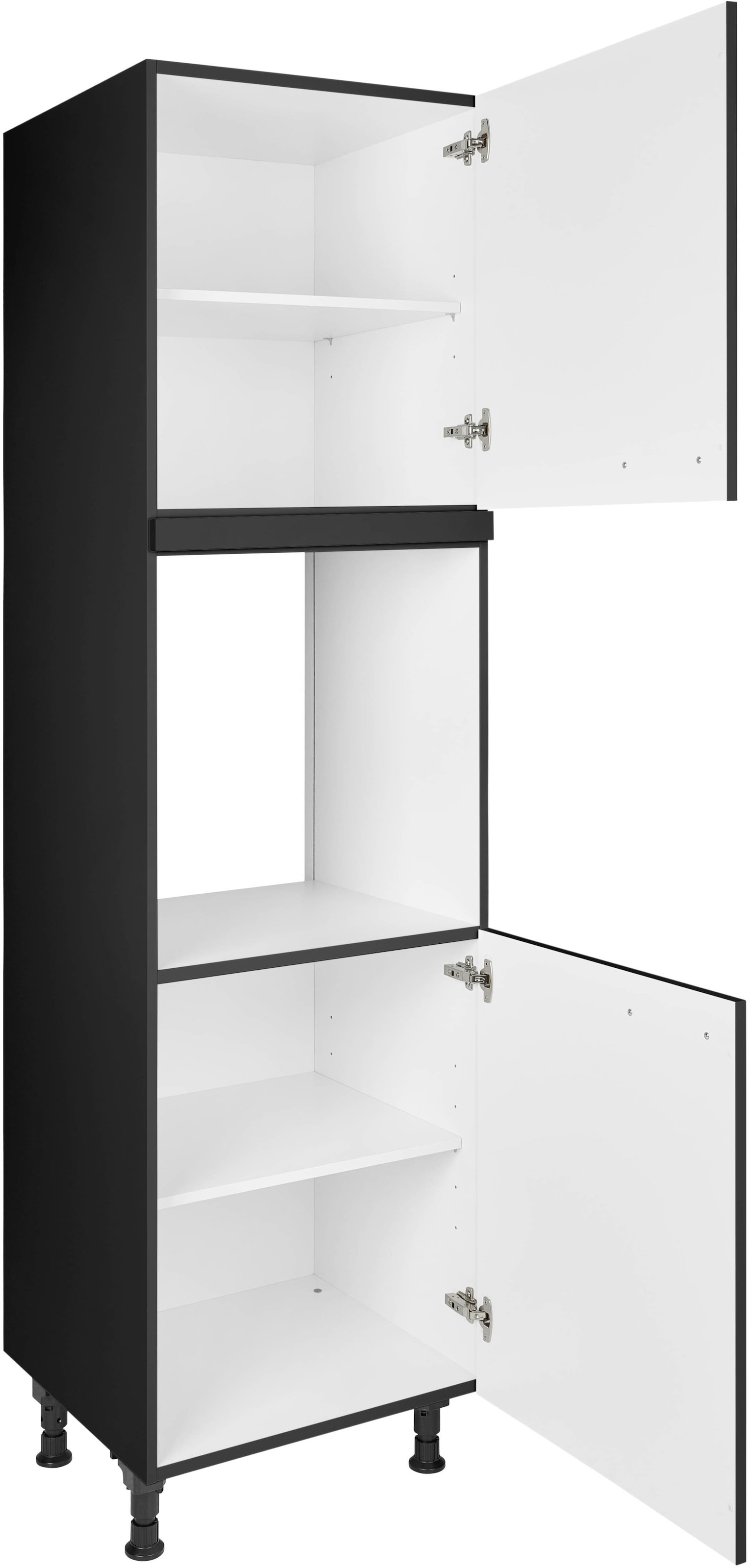 nobilia® Herdumbauschrank »"Touch", Ausrichtung wählbar, mit zwei zusätzlichen Türen,«, vormontiert, Breite/Höhe: 60/167,8 cm