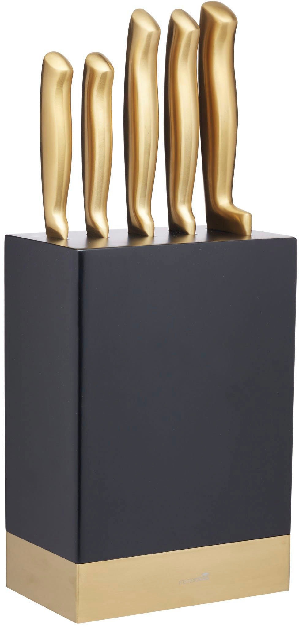MASTER CLASS Messerblock »MasterClass« 6 Stk. mit Edelstahlmesserset Messingfarbig