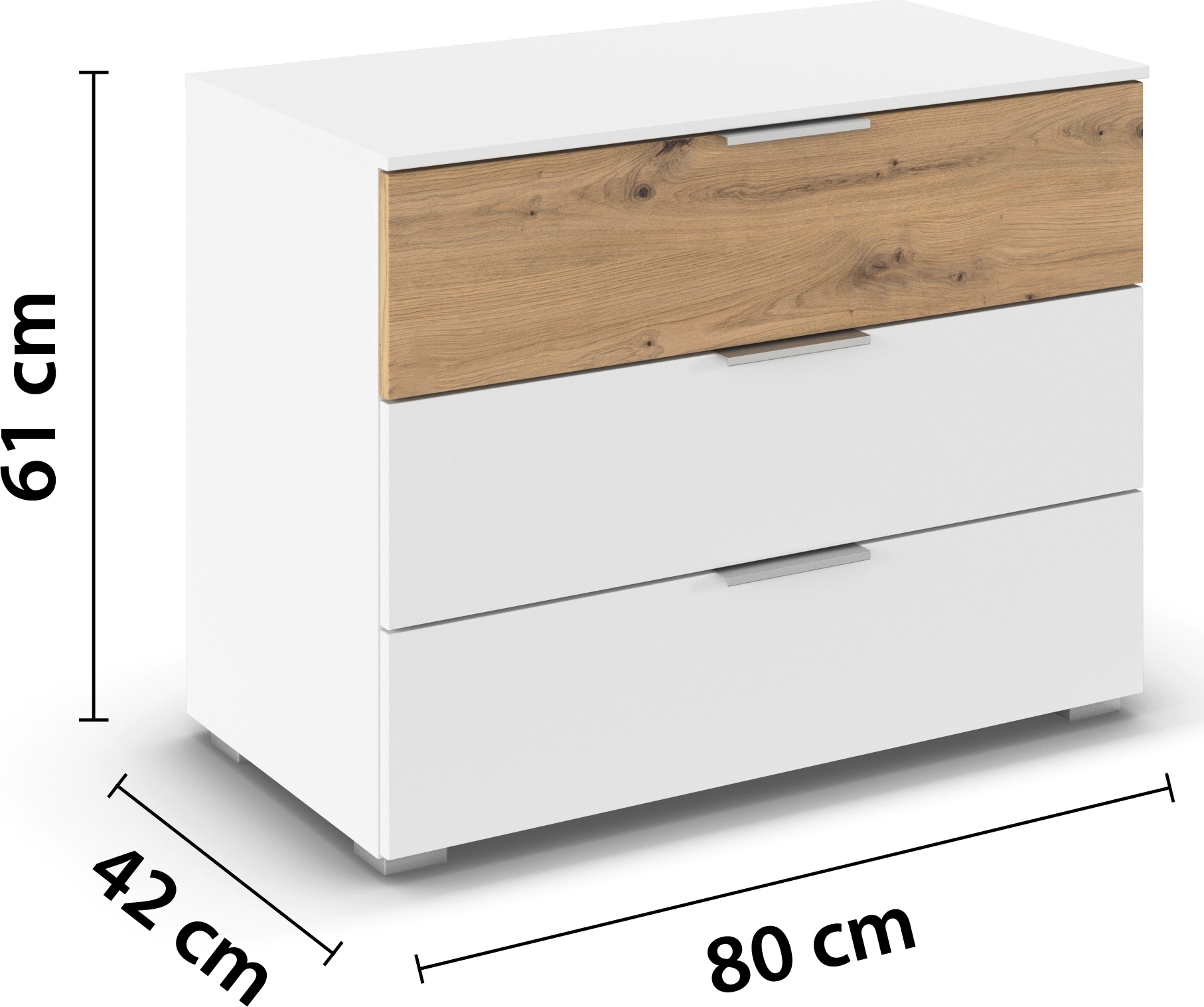 rauch Schubkastenkommode »Lowboard Sideboard Schubladenkommode Kommode ASTANA« Breite 80 cm / Höhe 61 cm, 