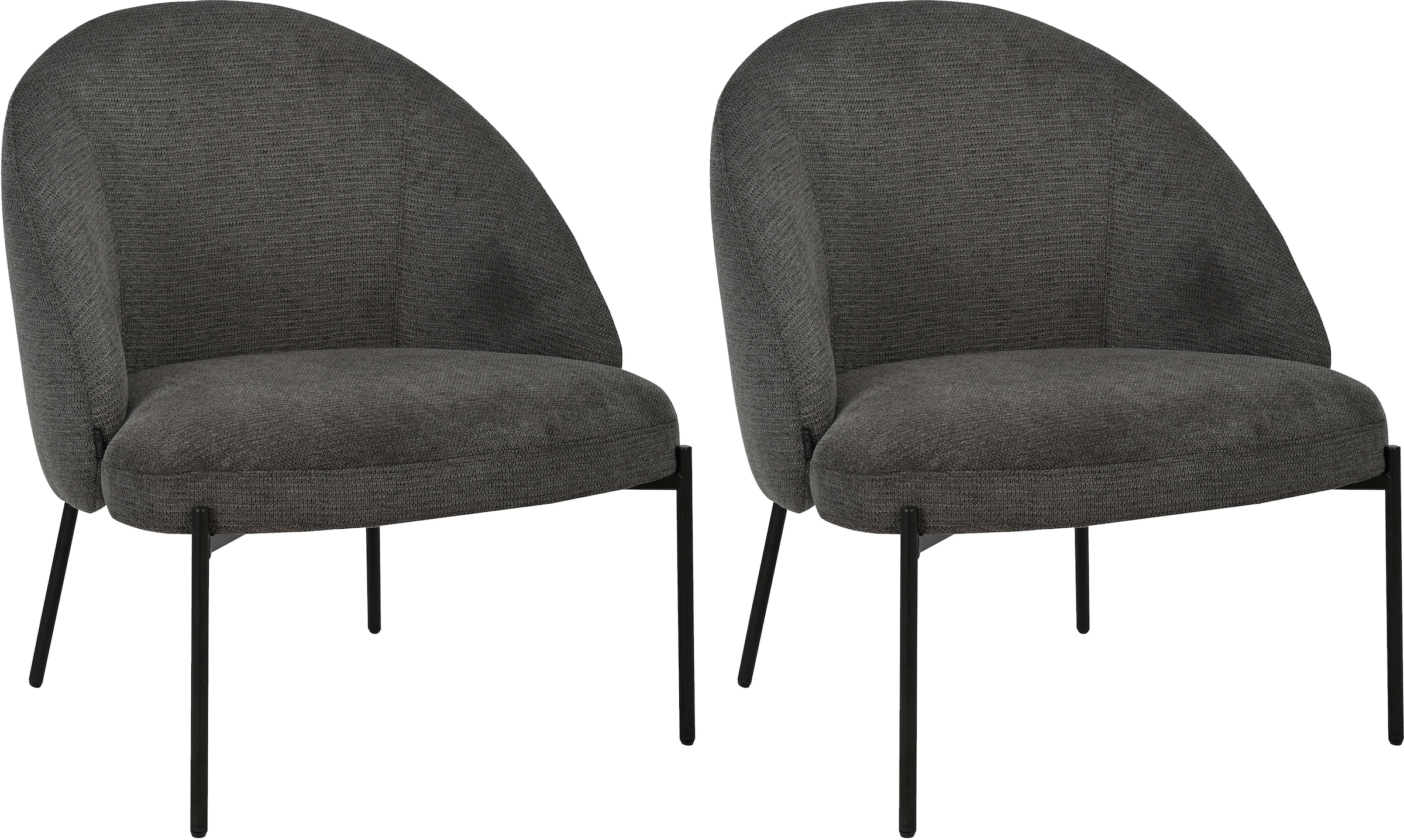 INOSIGN Loungesessel »MOVILLE Designstuhl mit filigranen Metallbeinen«, Cocktailsessel, farblich abgestimmte Metall-Beine, Webstoff