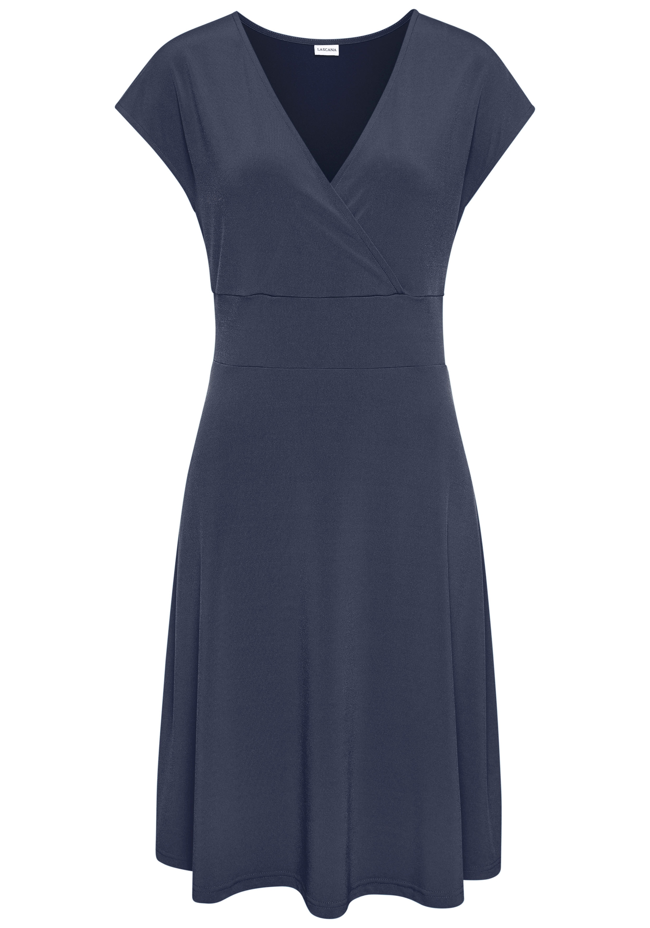 LASCANA Midikleid aus bügelfreier Ware, elegantes Sommerkleid aus Jersey, Strandkleid