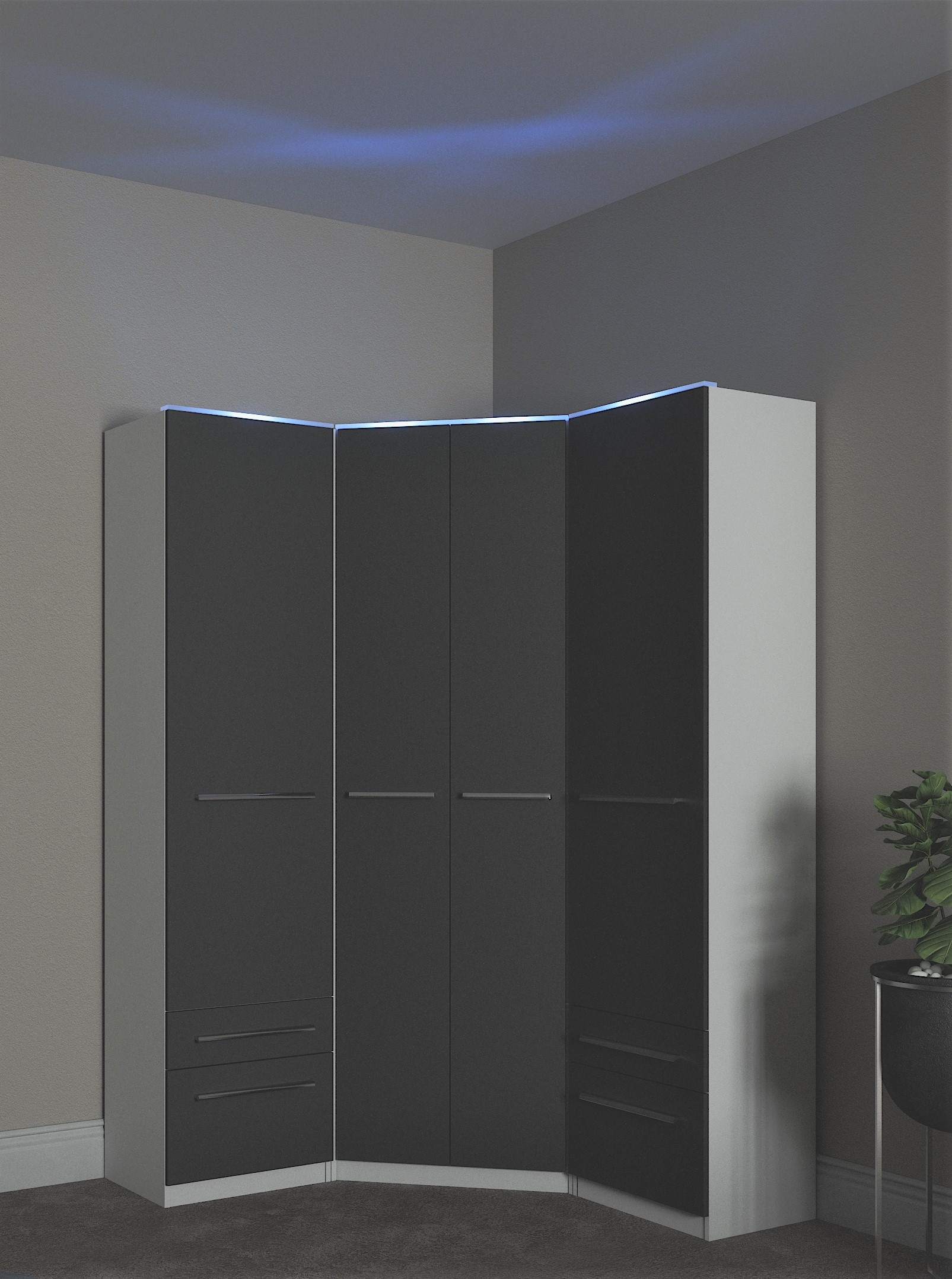priess Kleiderschrank »Schrank Garderobe Wäscheschrank Barcelona in 5 Breiten«, viel Stauraum, geräumige Schubkästen, mit Spiegel, MADE IN GERMANY