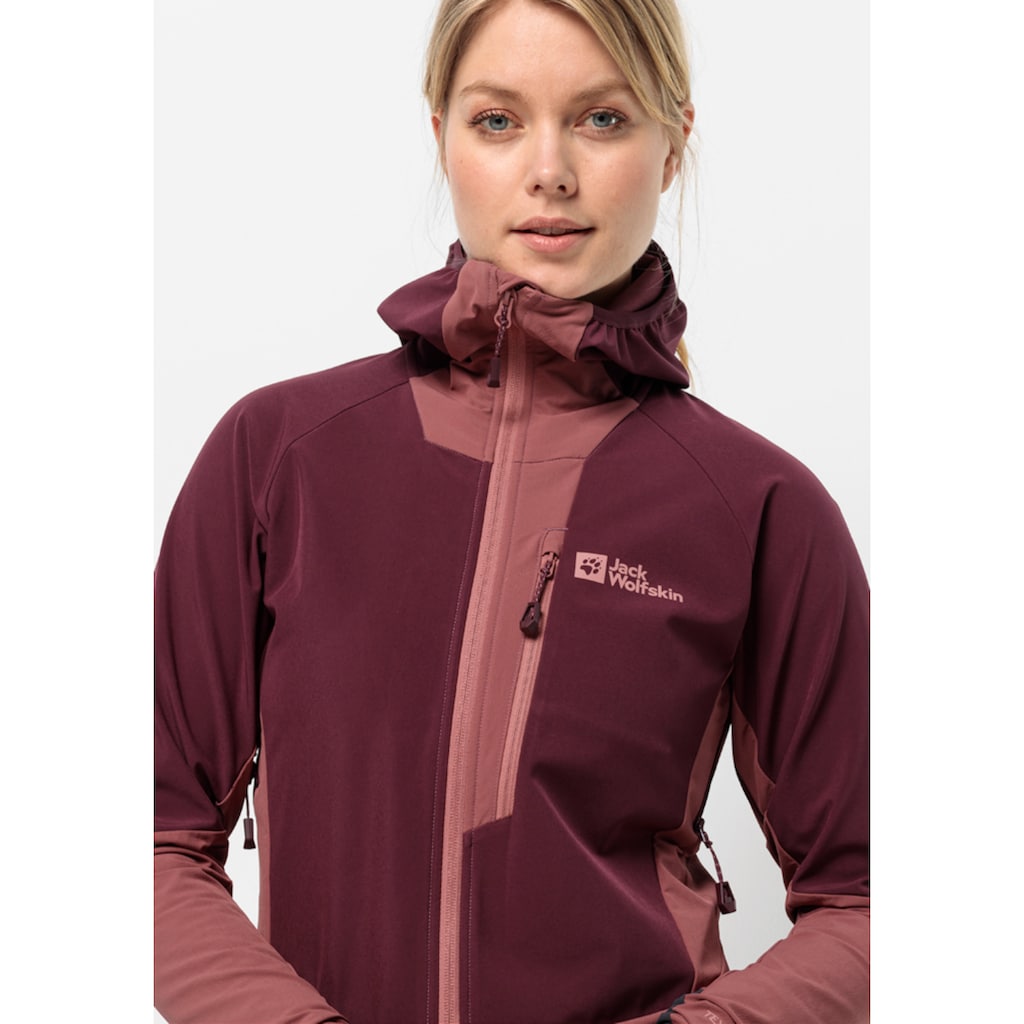 Jack Wolfskin Softshelljacke »ALPSPITZE HOODY W«, mit Kapuze