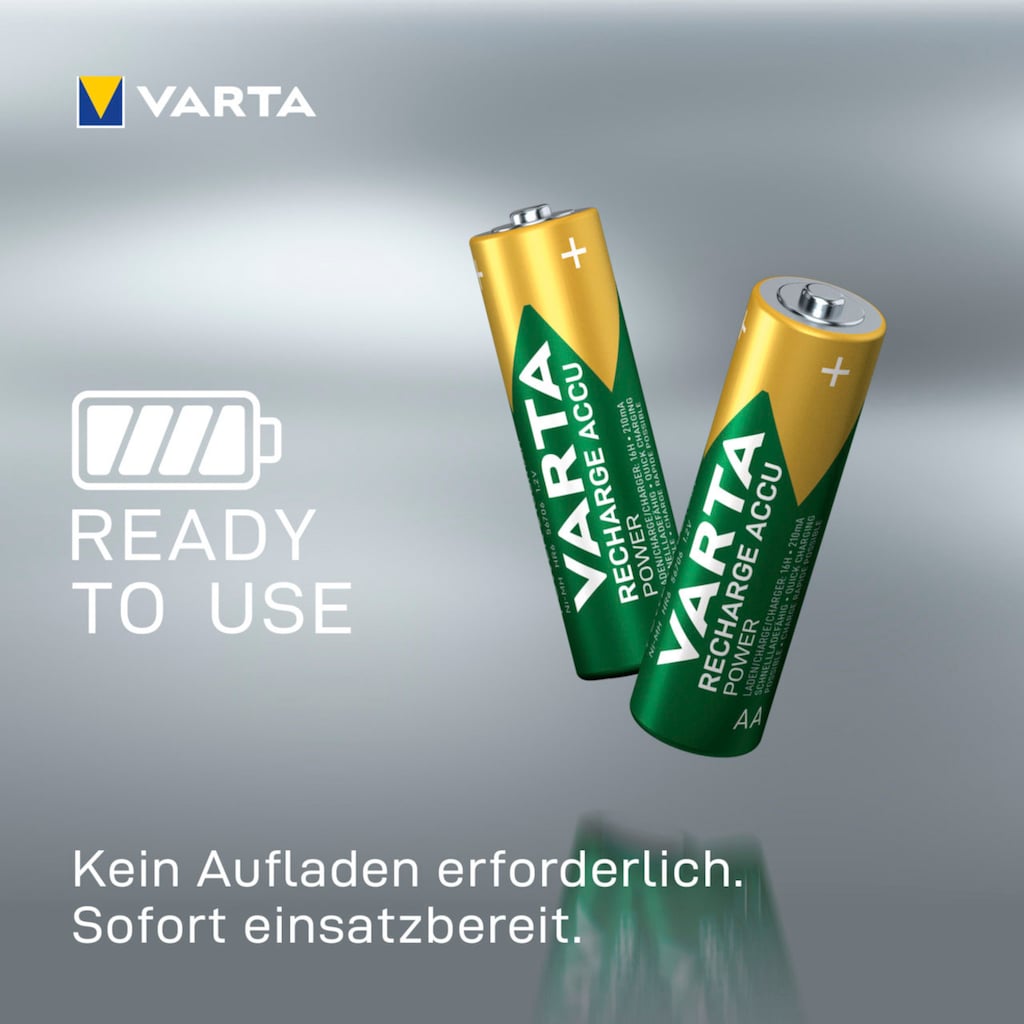 VARTA Akku »VARTA RECHARGE ACCU Power Vorgeladener AA Mignon NiMH Akku«, Mignon, 2100 mAh, 1,2 V