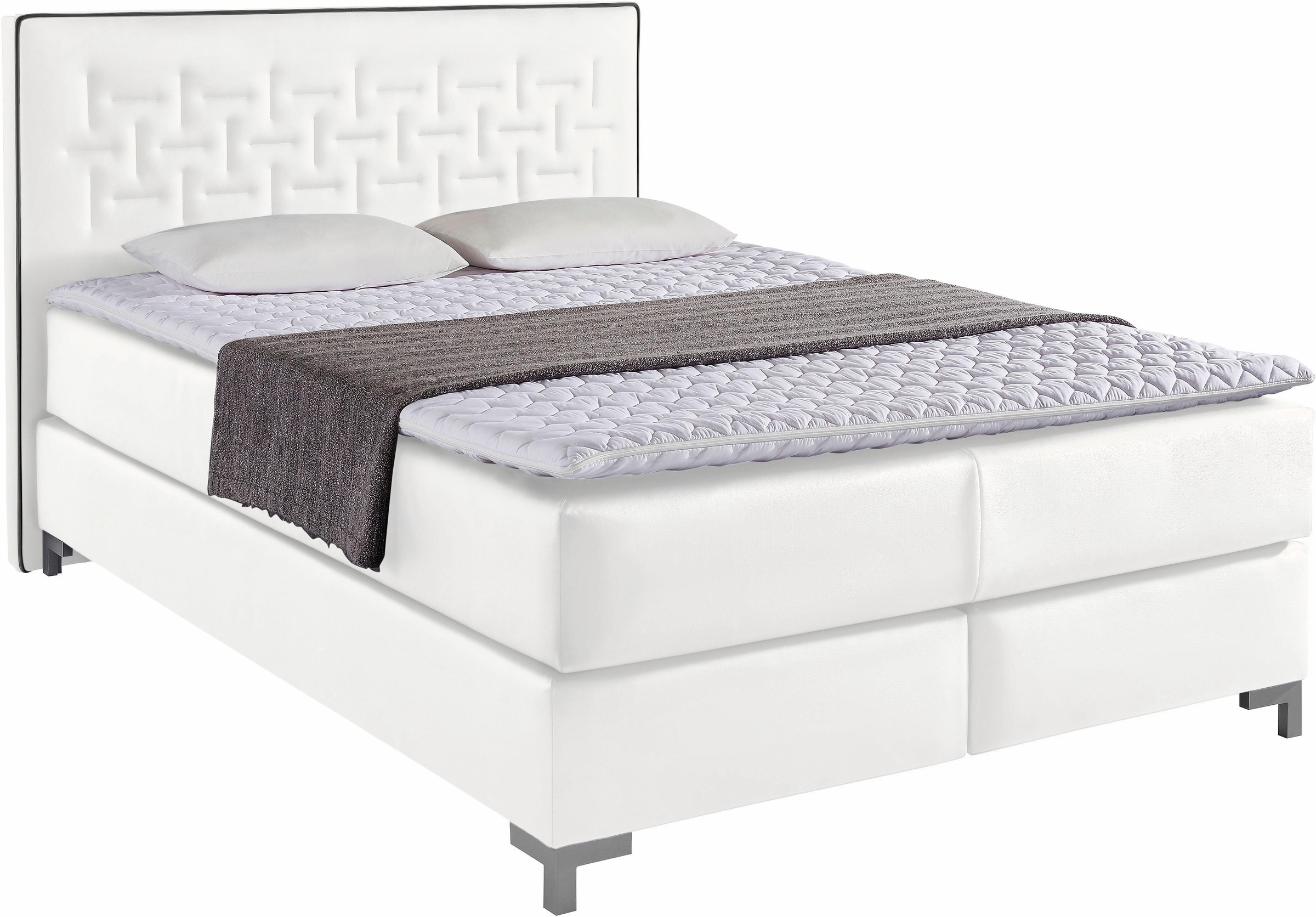 INOSIGN Boxspringbett »Coos«, mit besonderer Steppung im Kopfteil, 3 Matrat günstig online kaufen