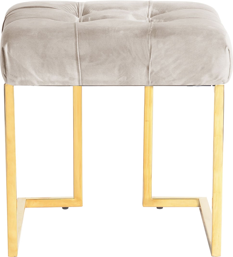 Kayoom Polsterhocker »Hocker Rarity 125, Edler Touch durch goldenes Gestell«, (1 St.), eckig, samtweich, gesteppt, mit Zierknöpfen, Edelstahlgestell