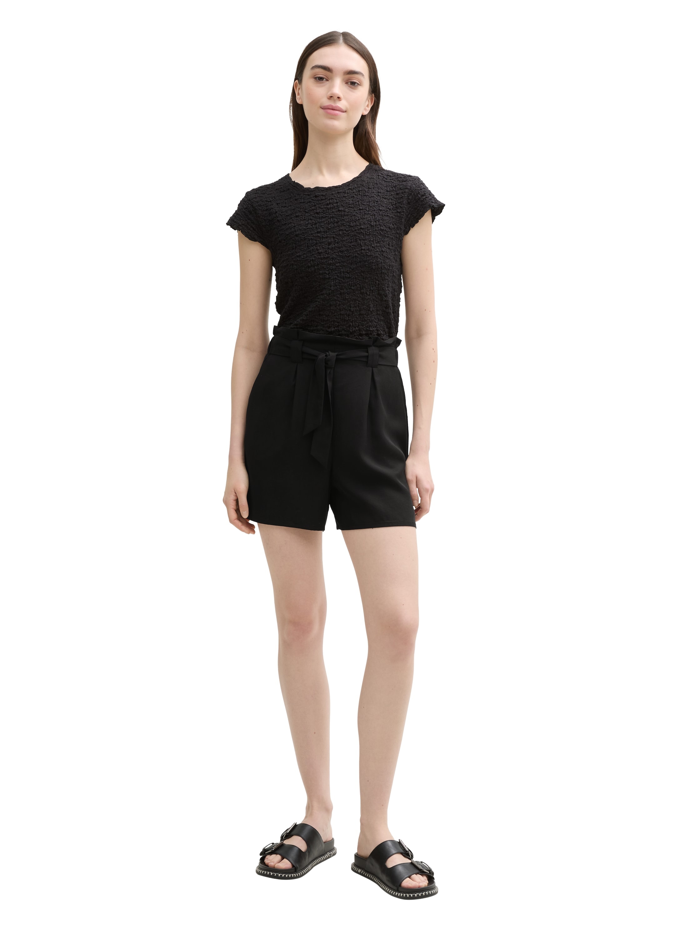 TOM TAILOR Denim Shorts, Sommerhose mit Bindeband