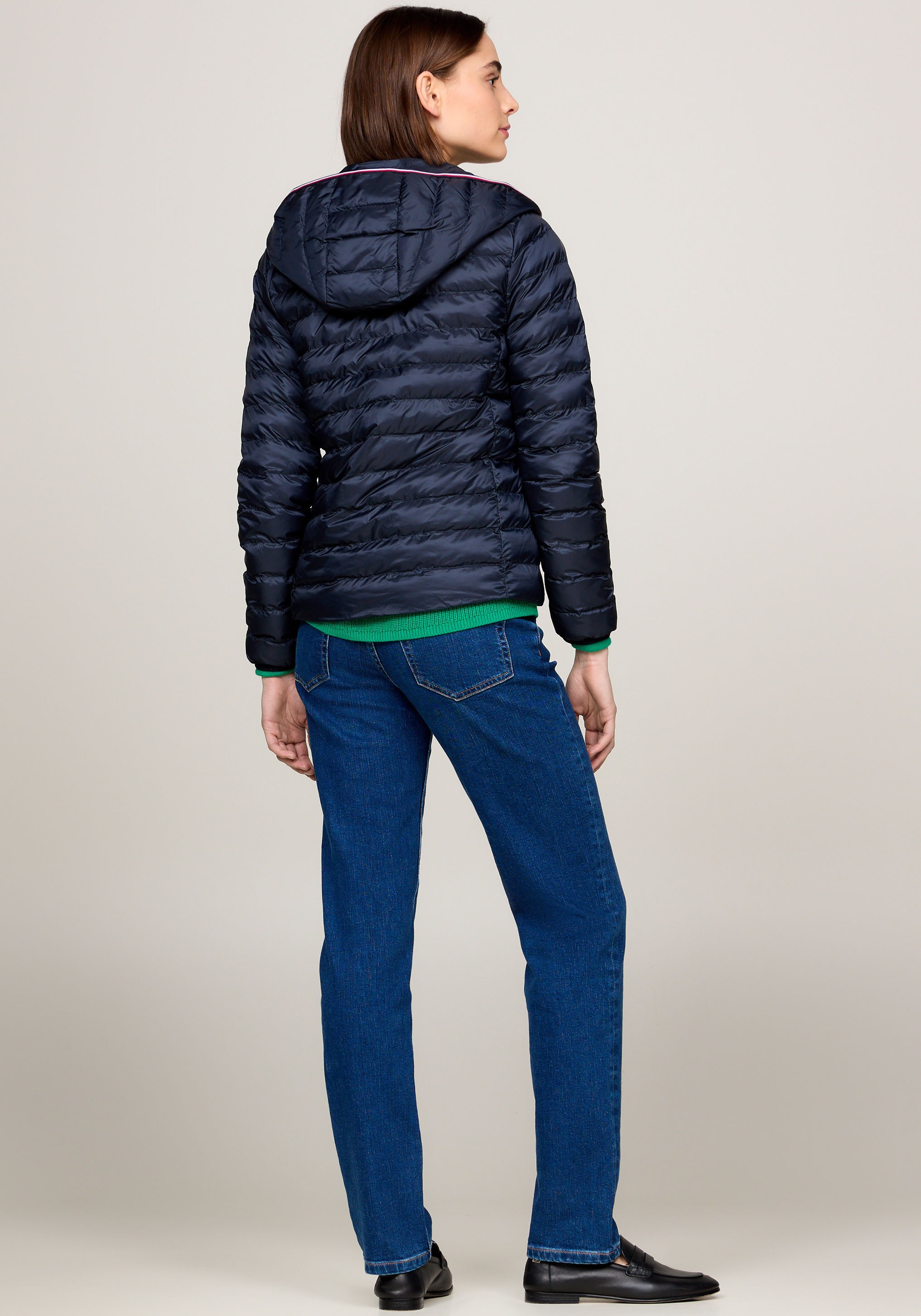 Tommy Hilfiger Steppjacke »LW PADDED GLOBAL STRIPE JACKET«, (Global Serie TH WOMEN), mti Global Stripe an der Kapuze