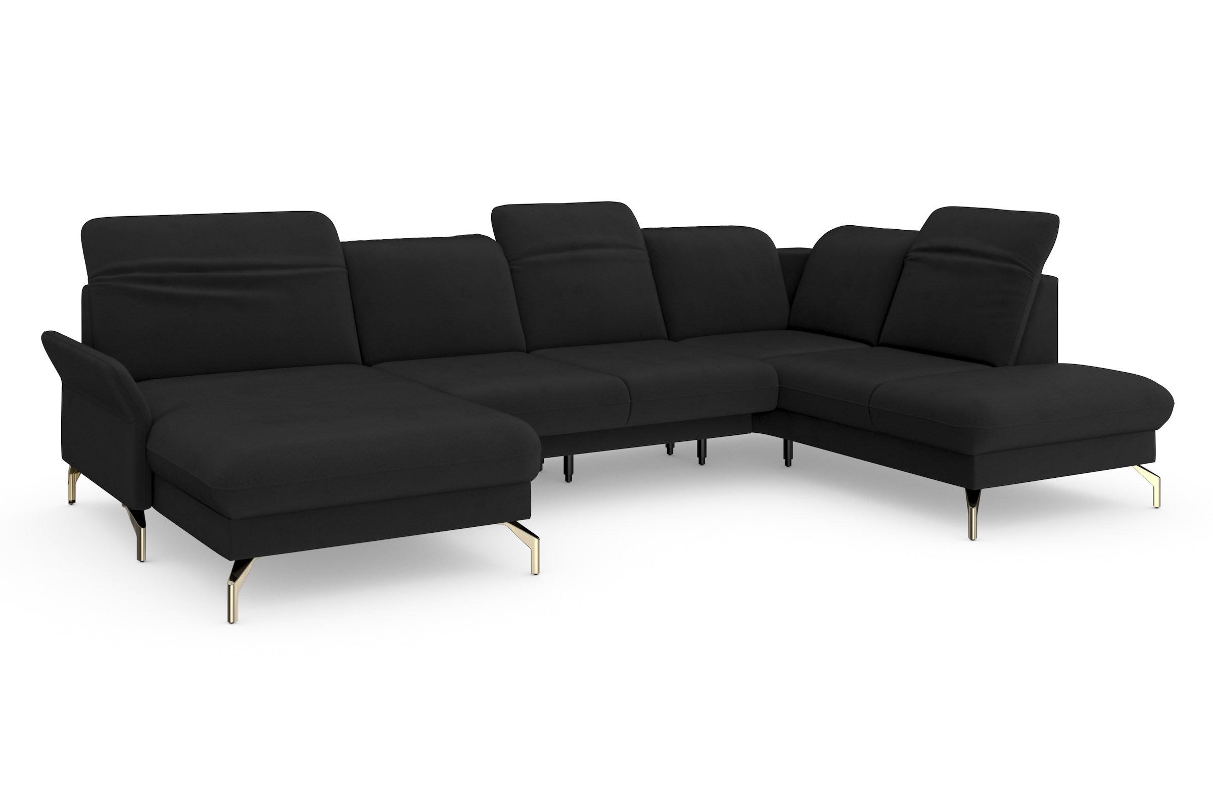 sit&more Wohnlandschaft »Fashion U-Form«, wahlweise mit Kopfteilverstellung, Vorziehsitz, motorisch, Nickelfüße