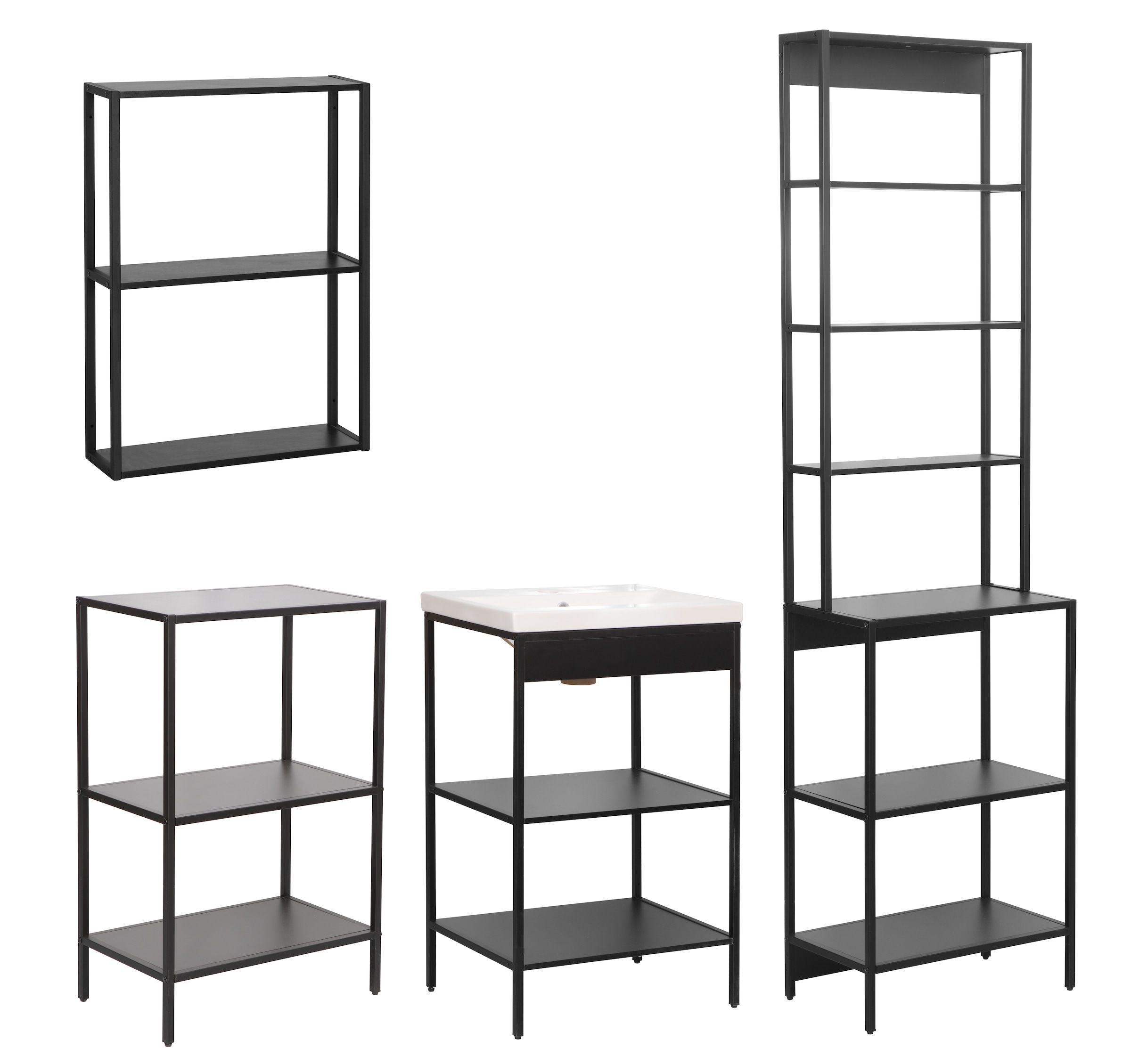 welltime Badmöbel-Set »Lodi« Komplett-Set, 5 Stk. tlg. Badregale: Badregal, günstig online kaufen