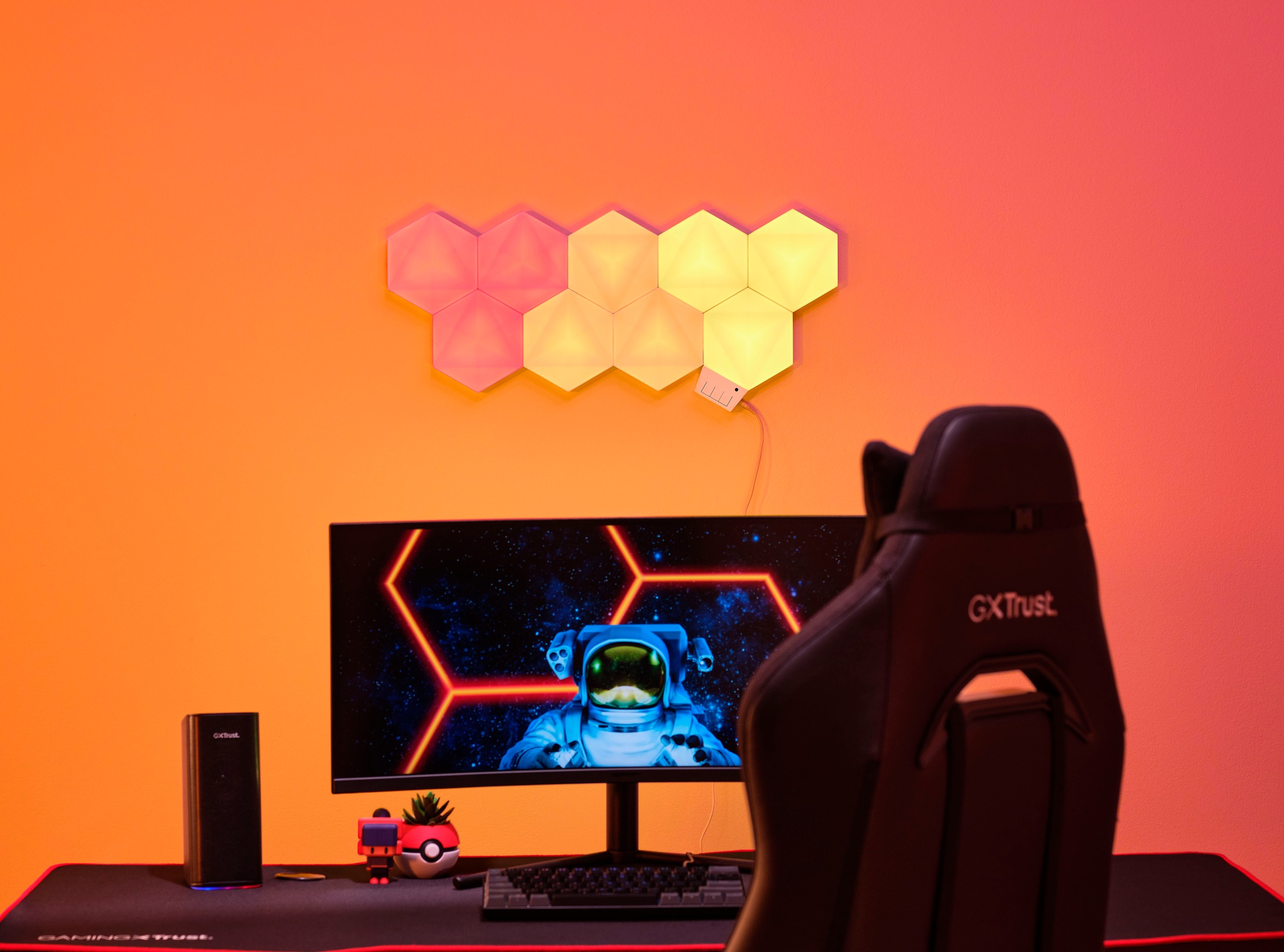 Trust Flächenleuchte »GXT 902 VYBZ Sechseckige RGB-Lichtpaneele«, (Packung, 9 St.)
