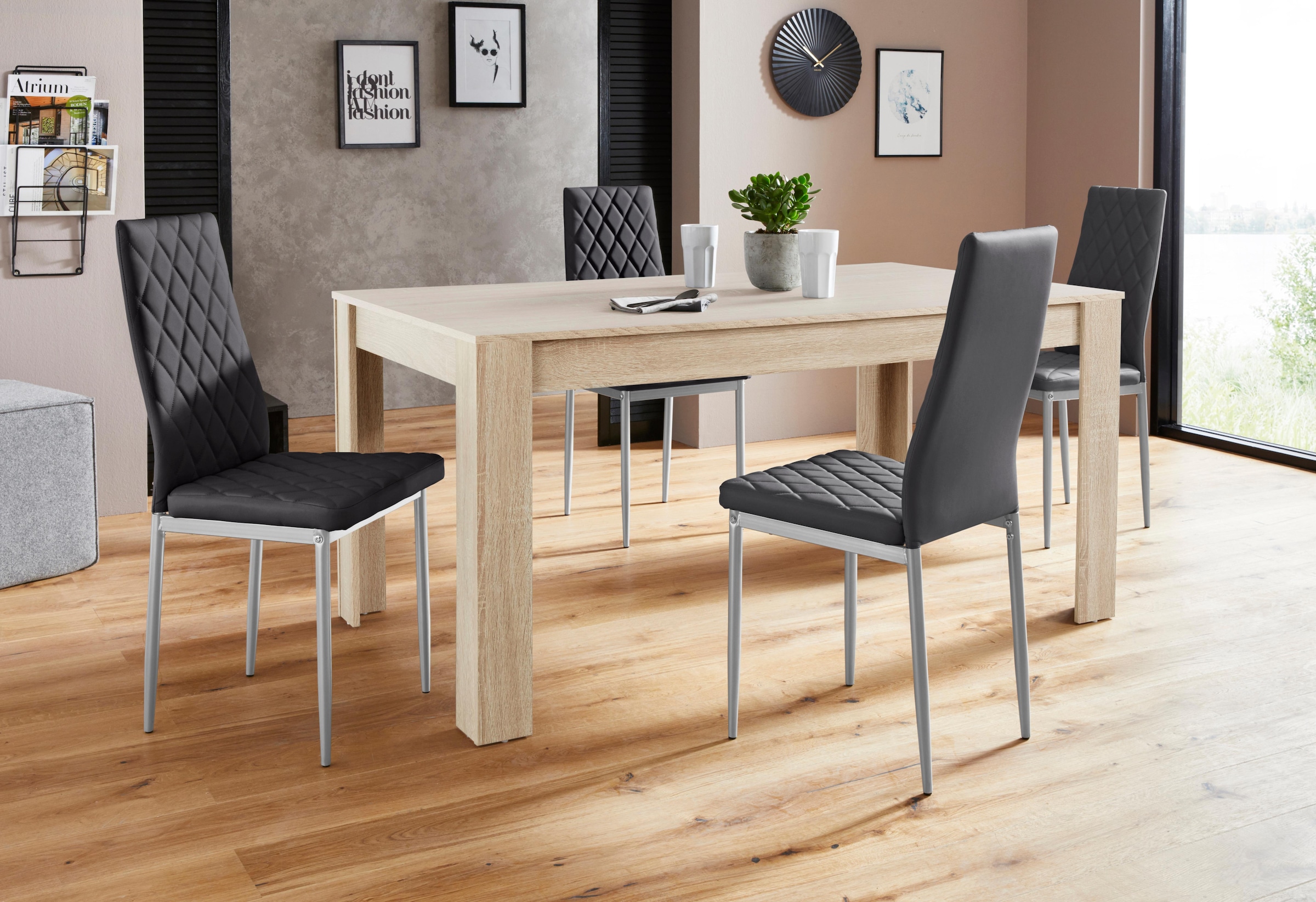 INOSIGN Essgruppe »Lynn160/Brooke« Set, 5 Stk. tlg. Tisch mit 4 Stühlen günstig online kaufen