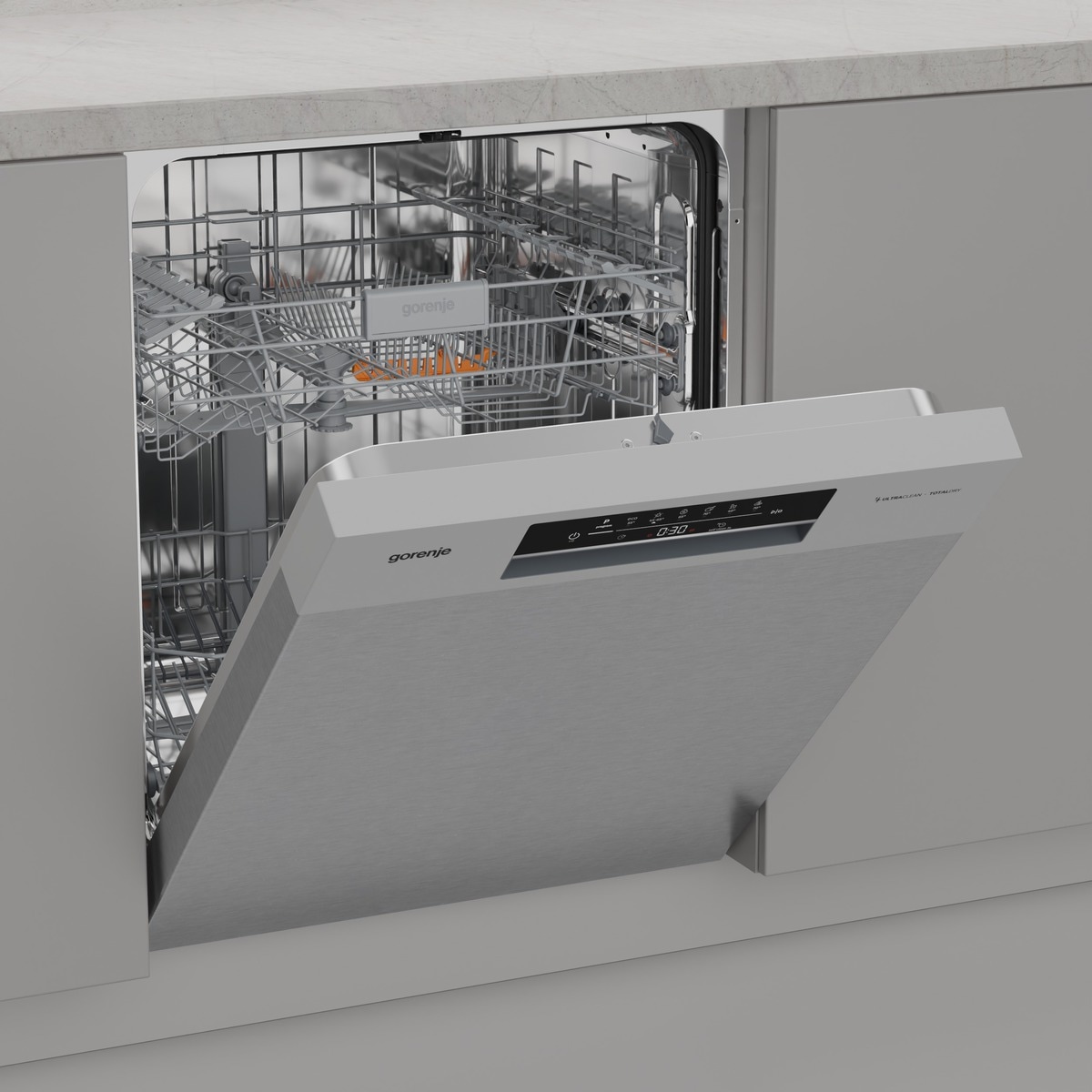 GORENJE Unterbaugeschirrspüler »GU642C90X« 9,7 l 14 tlg. Maßgedecke auto. Türöffnung, Hygiene Programm, Startzeitvorwahl