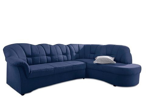 DOMO collection Ecksofa »Papenburg, zeitlose Rückensteppung, elegante Armlehne, L-Form«, mit Ottomane, wahlweise mit Bettfunktion