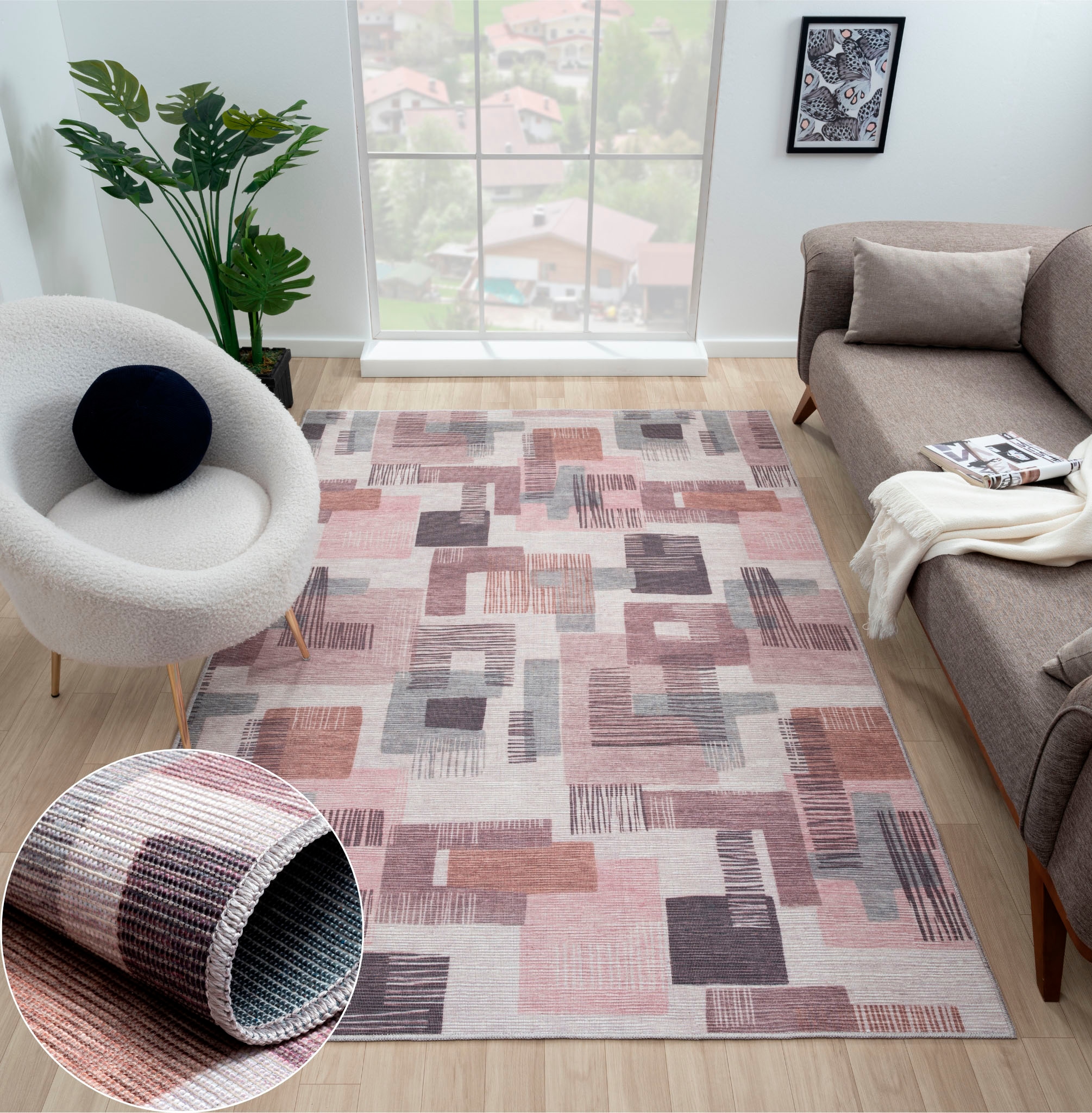 Myflair Möbel & Accessoires Teppich »Arden Lagerräumung«, rechteckig, 10 mm Höhe, bedruckt, modernes Design, In- & Outdoor geeignet, waschbar