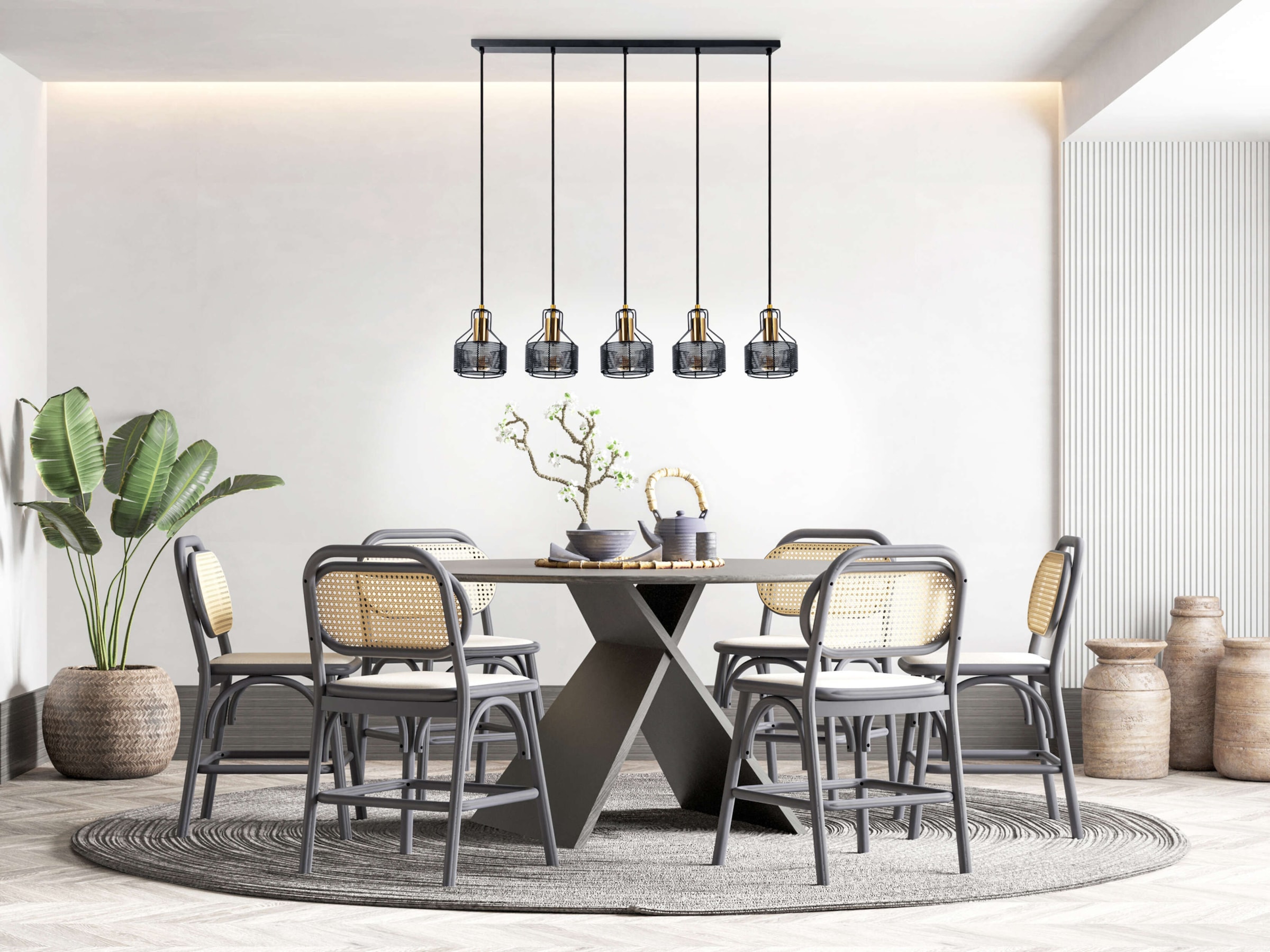näve LED Pendelleuchte »FORO«, Leuchtmittel E27 | ohne Leuchtmittel, schwarz/golden