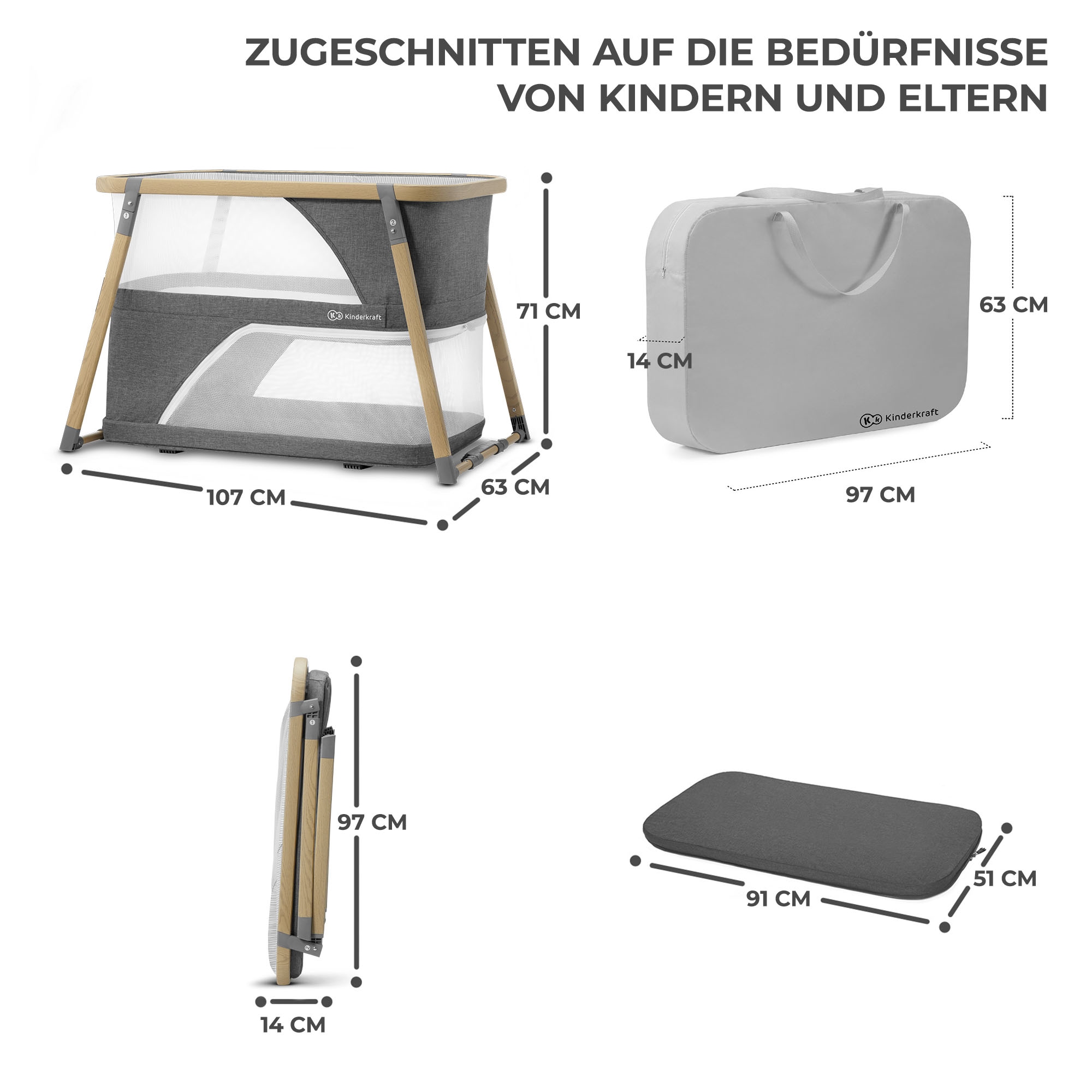 Kinderkraft Baby-Reisebett »SOFI«, mit Laufgitterfunktion