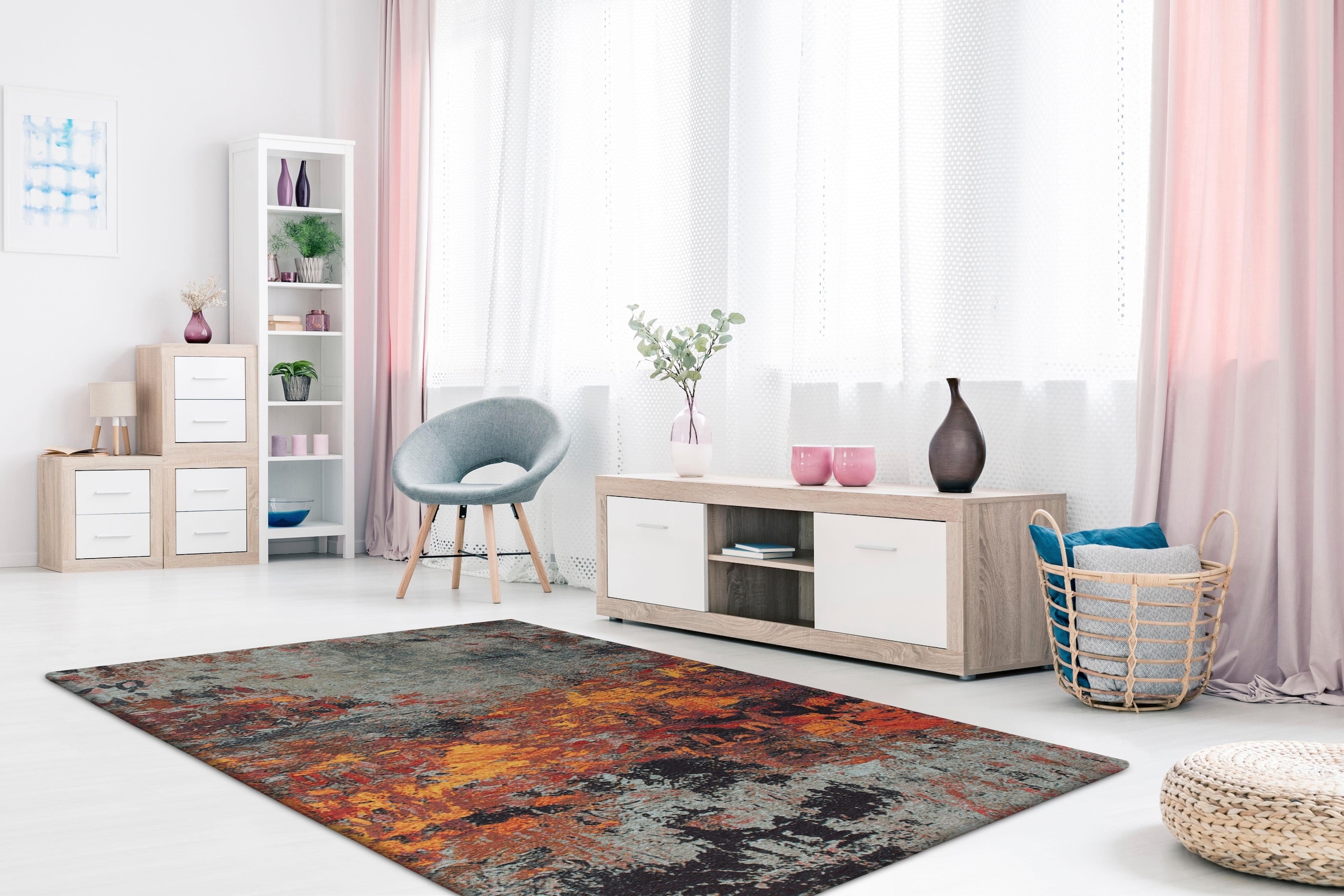 calo-deluxe Teppich »Ophir 1000«, rechteckig, 8 mm Höhe, Kurzflor, Wohnzimmer