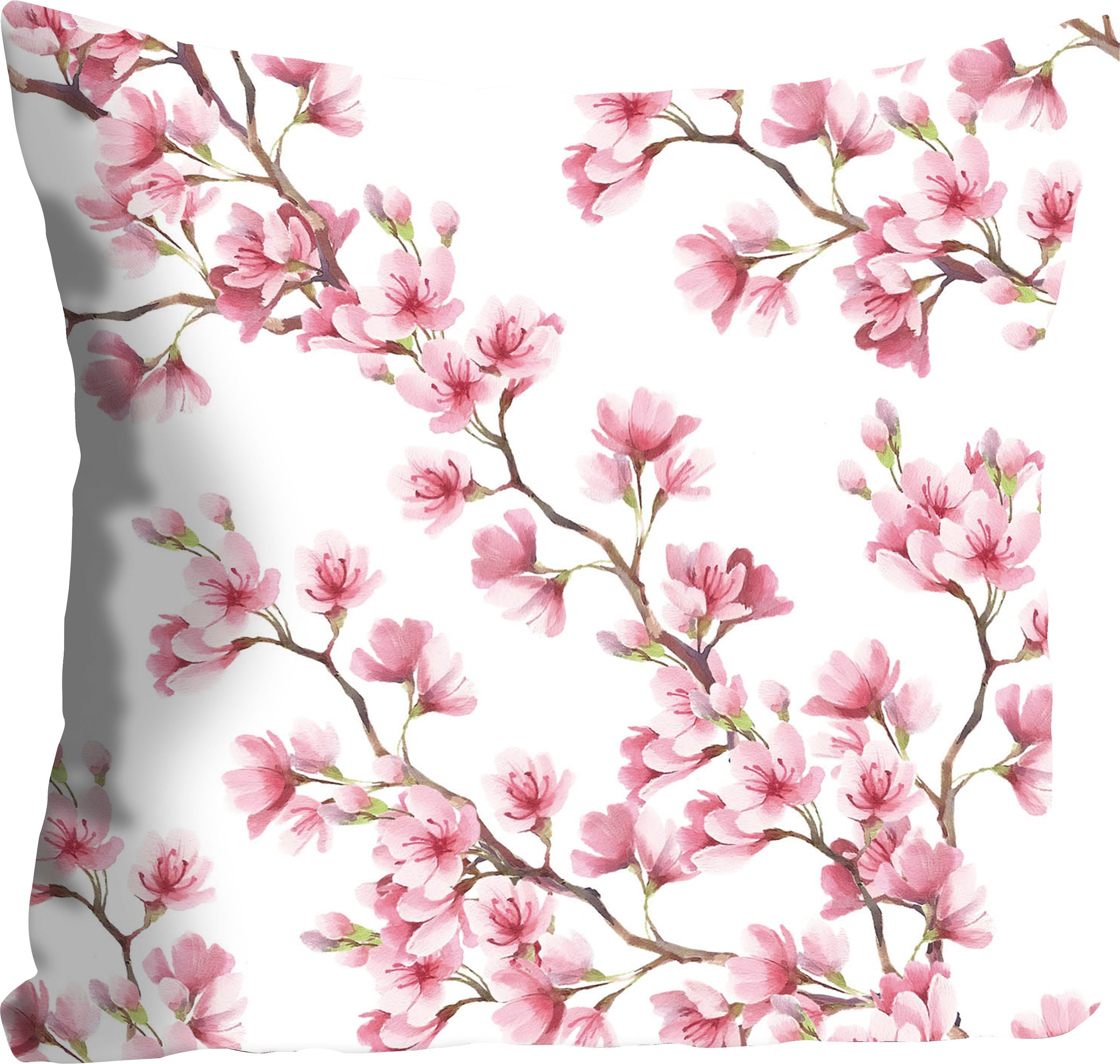 queence Dekokissen »Marcel«, Kissenhülle,Blütenzweige,Pink,Florales Muster, günstig online kaufen