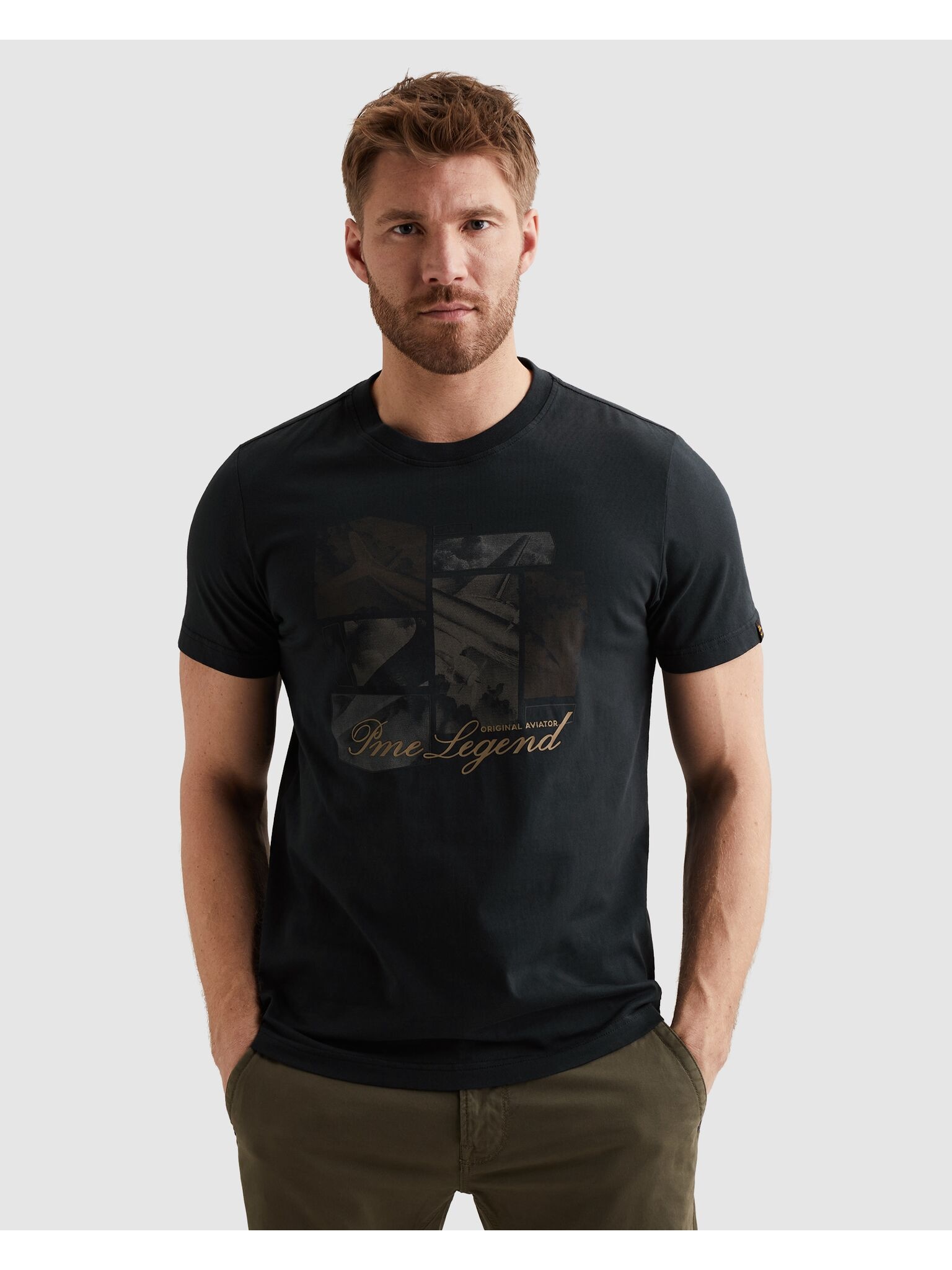 PME LEGEND T-Shirt »Short sleeve r-neck single jersey fotoprint« mit Logo Print