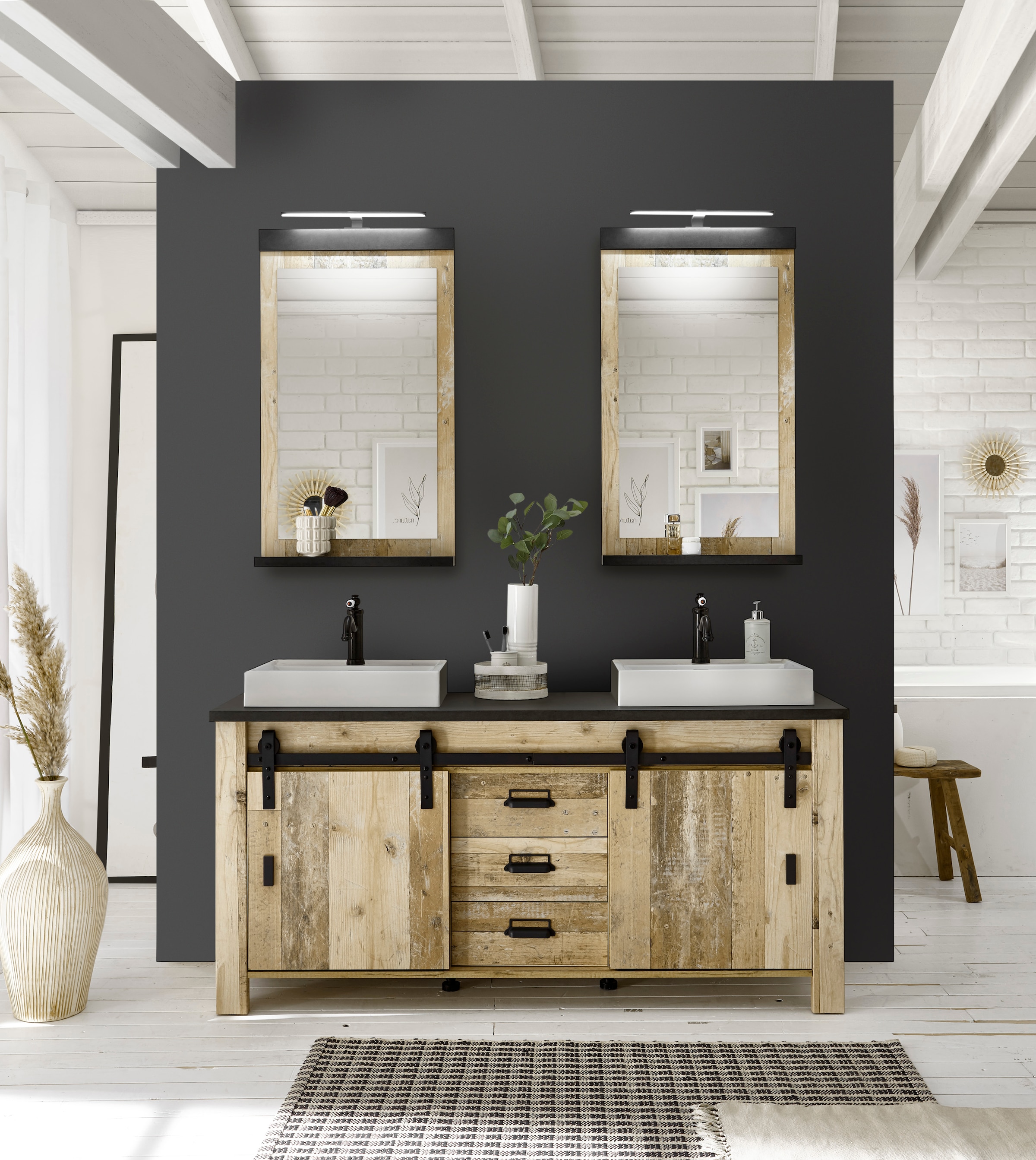 Home affaire Badmöbel-Set »SHERWOOD, Bad im modernen Design, 3-teiliges Bad günstig online kaufen