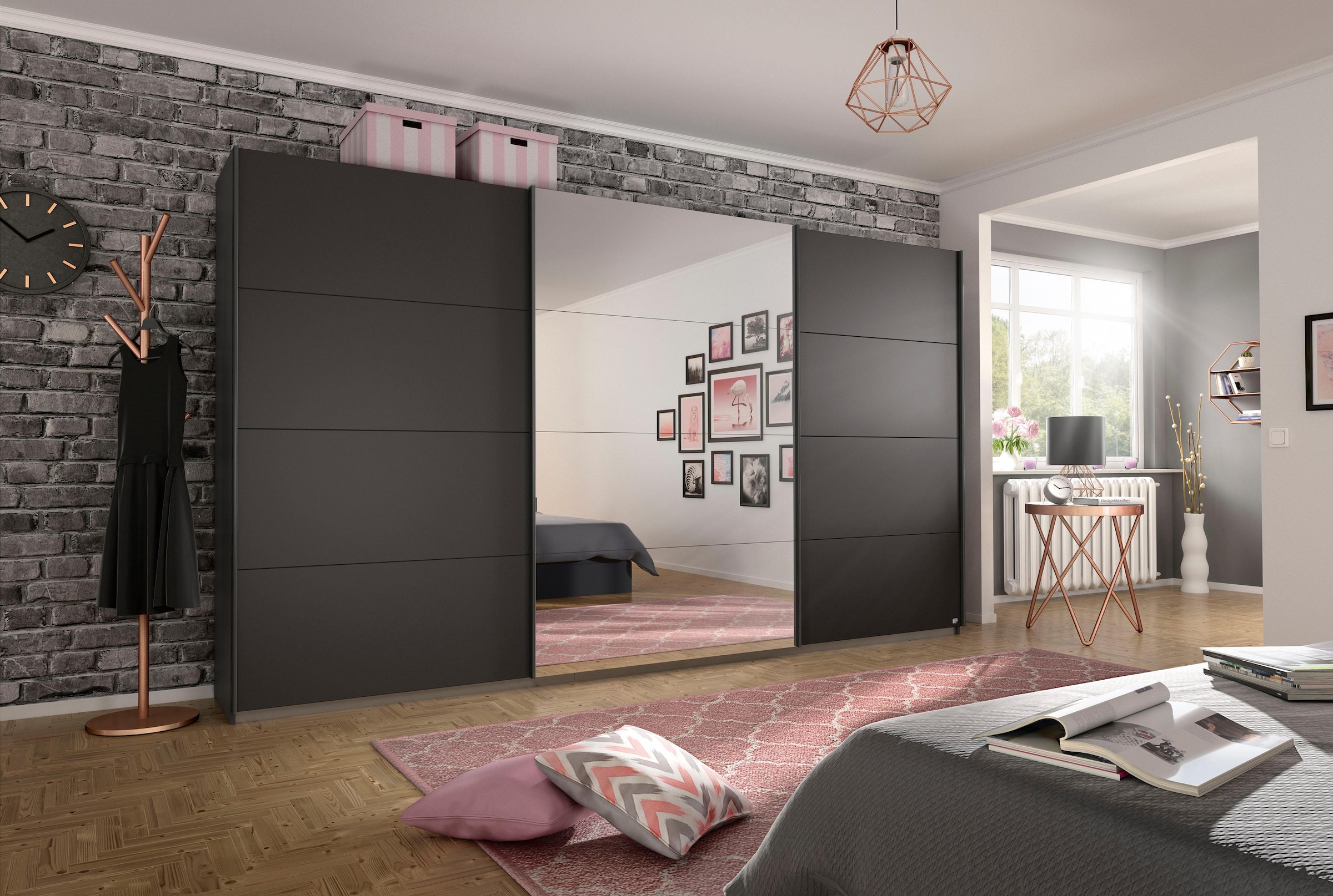 rauch Schwebetürenschrank »Kleiderschrank Schrank Garderobe Wäscheschrank BESTSELLER KEPAN«, inkl. Schubladen-Einsatz und extra Einlegeböden MADE IN GERMANY