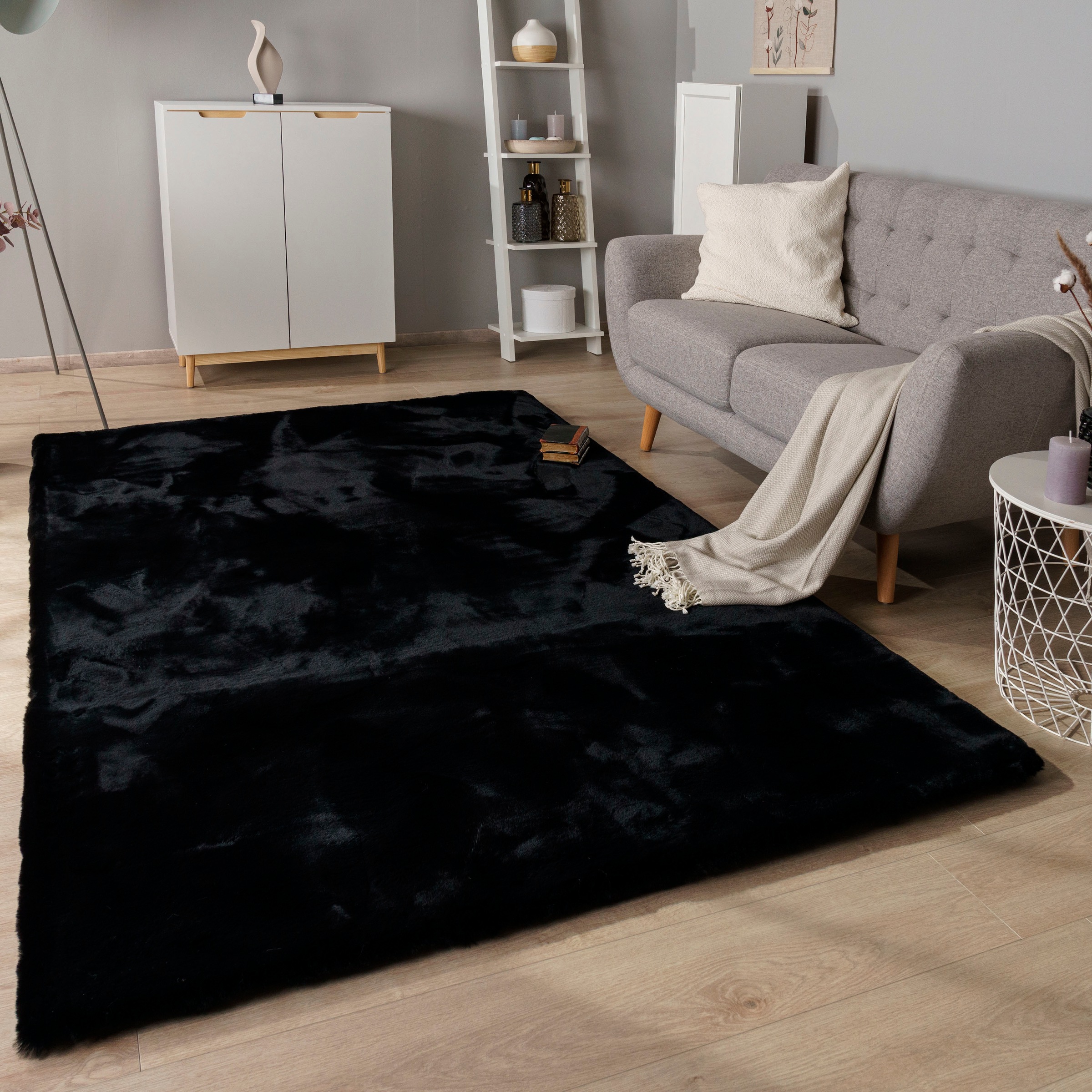 Paco Home Hochflor-Teppich »Rabbit Deluxe 860«, rechteckig, 39 mm Höhe, Kun günstig online kaufen