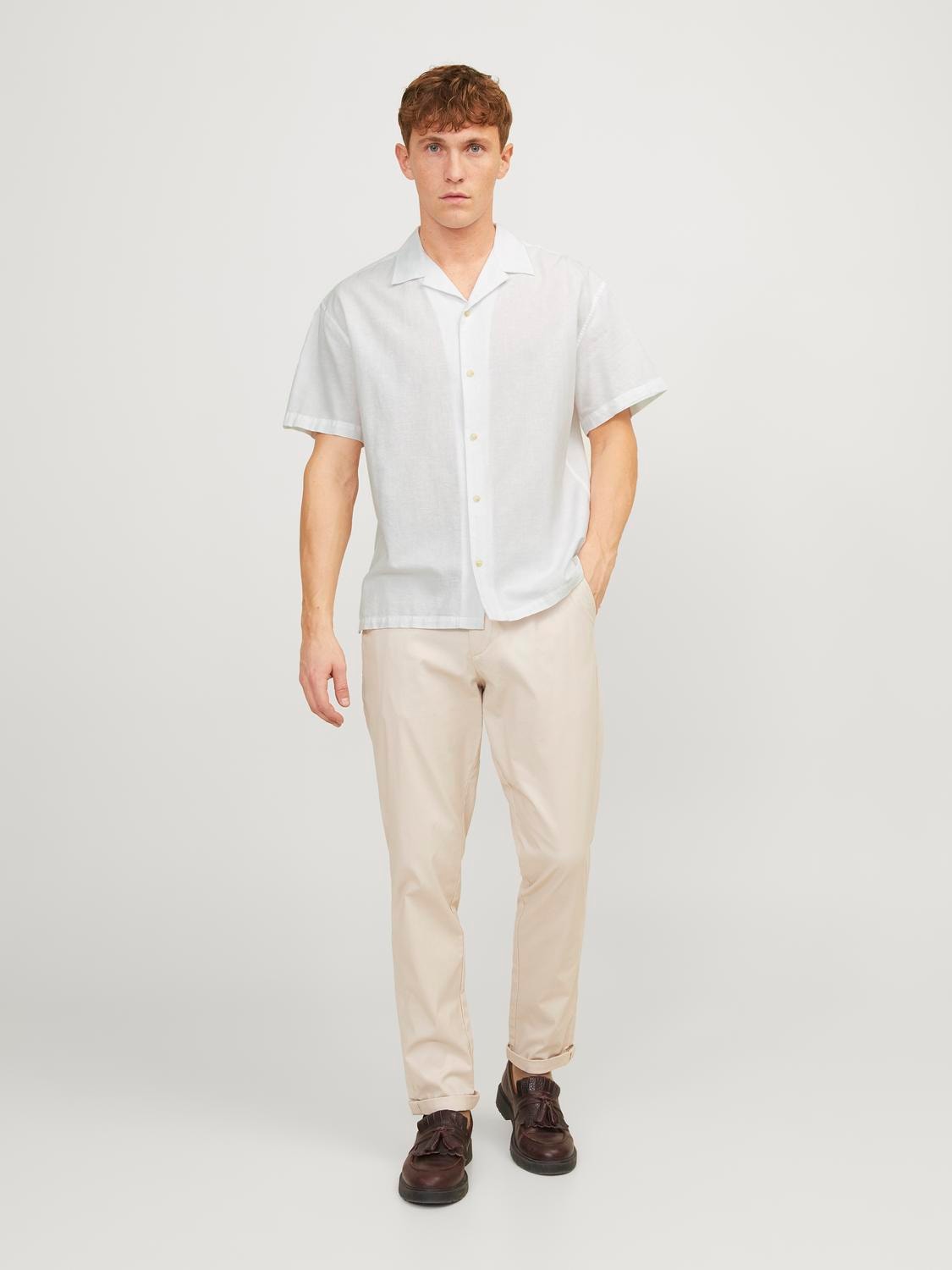 Jack & Jones Kurzarmhemd »JJESUMMER RESORT LINEN BLEND SHIRT SS SN«