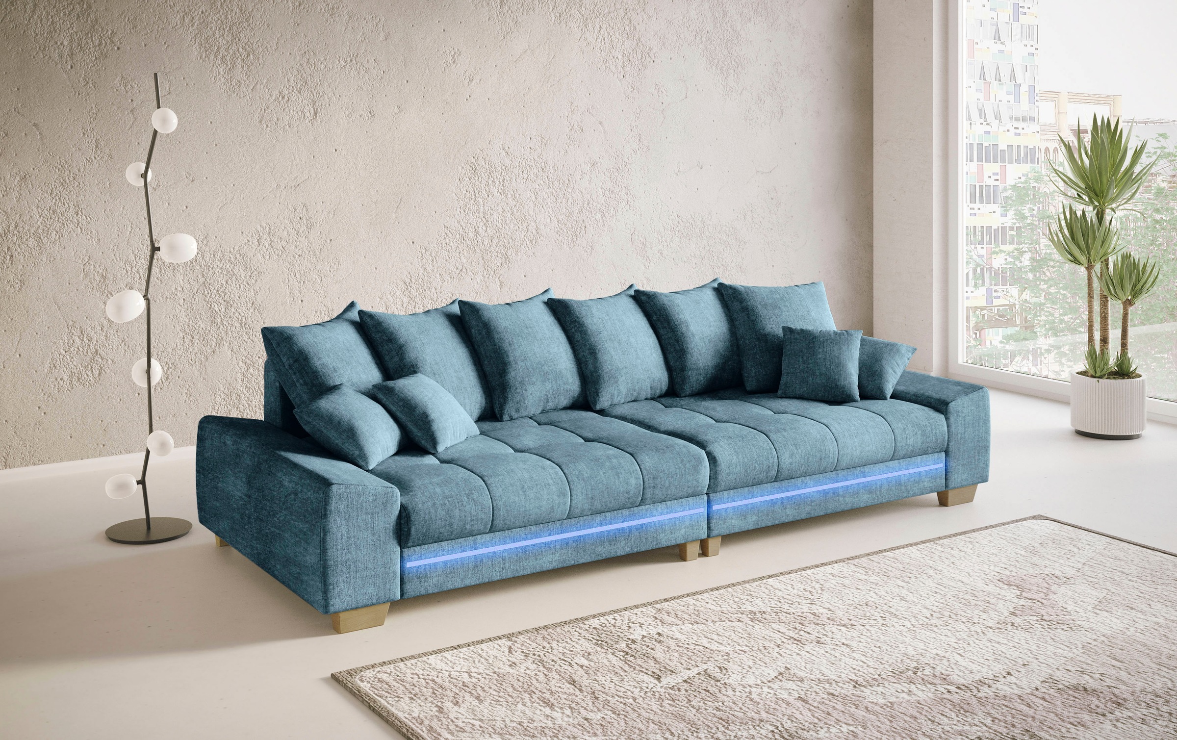 Mr. Couch Big-Sofa »Nikita II«, mit RGB-LED Beleuchtung, wahlweise mit Kaltschaum