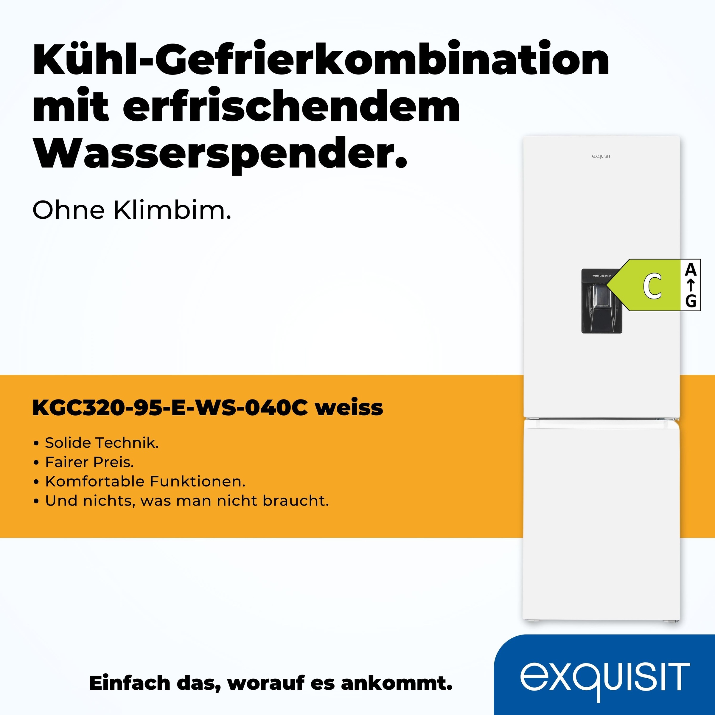 exquisit Kühl-/Gefrierkombination »KGC320-95-E-WS-040C«