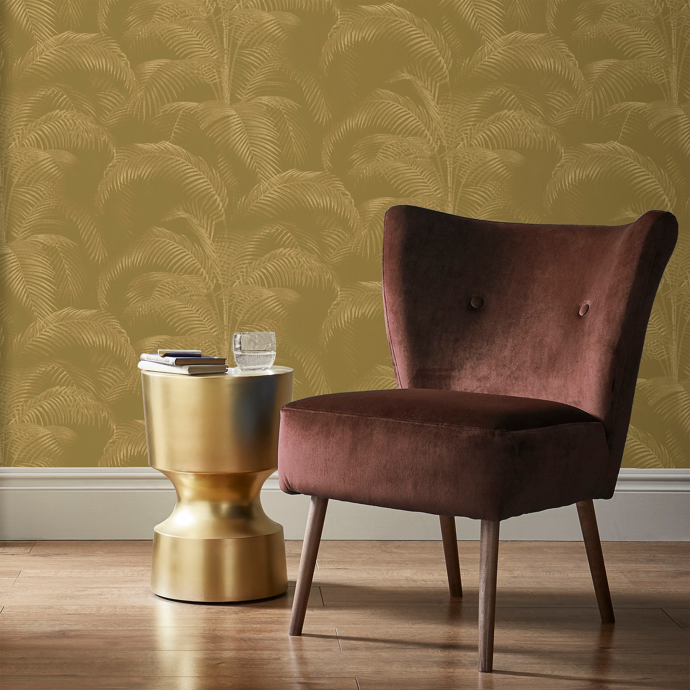 Superfresco Easy Vliestapete »Palmen Ocker« Motiv texturiert floral