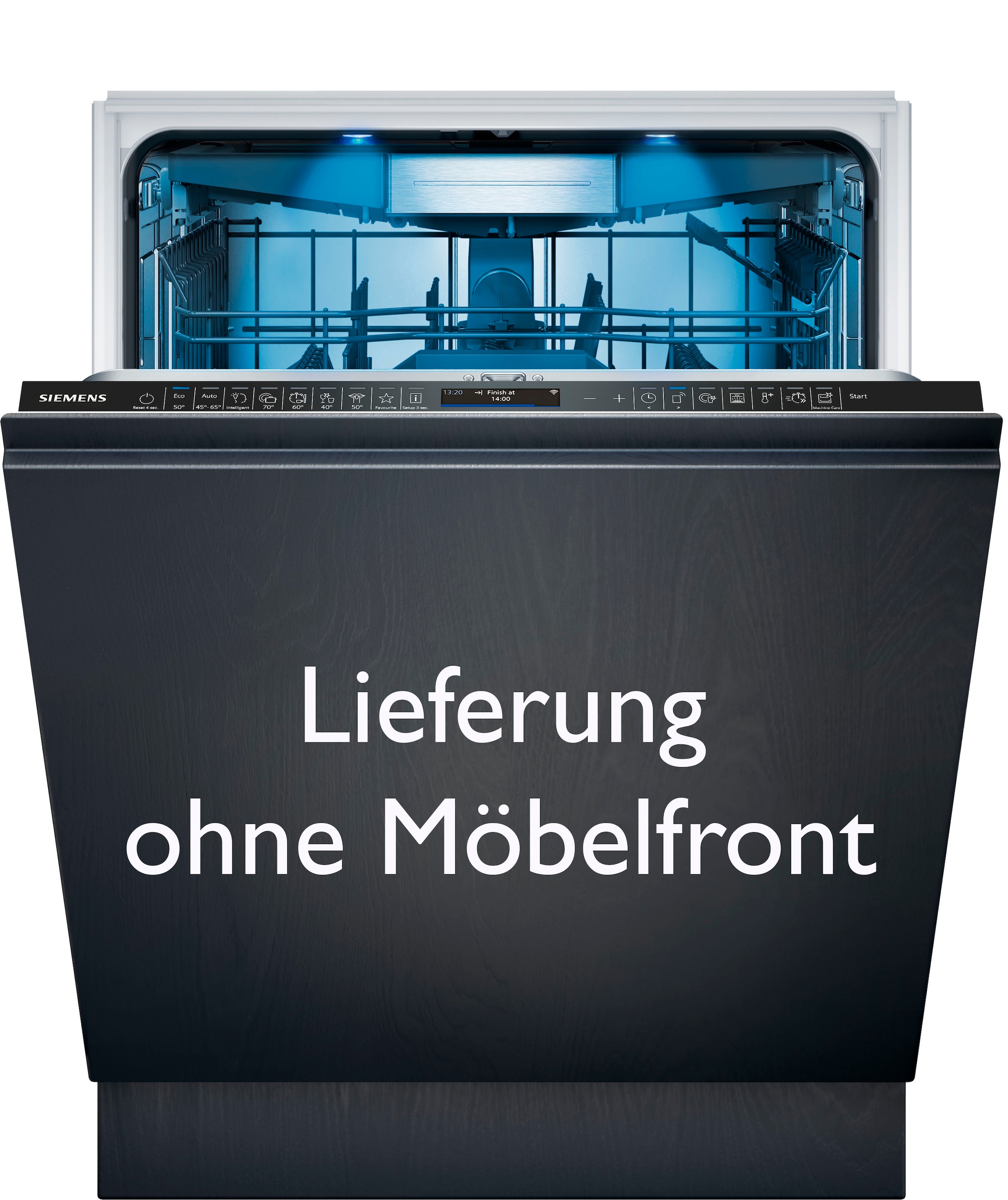 SIEMENS vollintegrierbarer Geschirrspüler XXL, iQ700 »SX87TX02CE« 14 Maßgedecke Made in Germany weiß flexComfort Pro: leicht zugängliche Körbe...