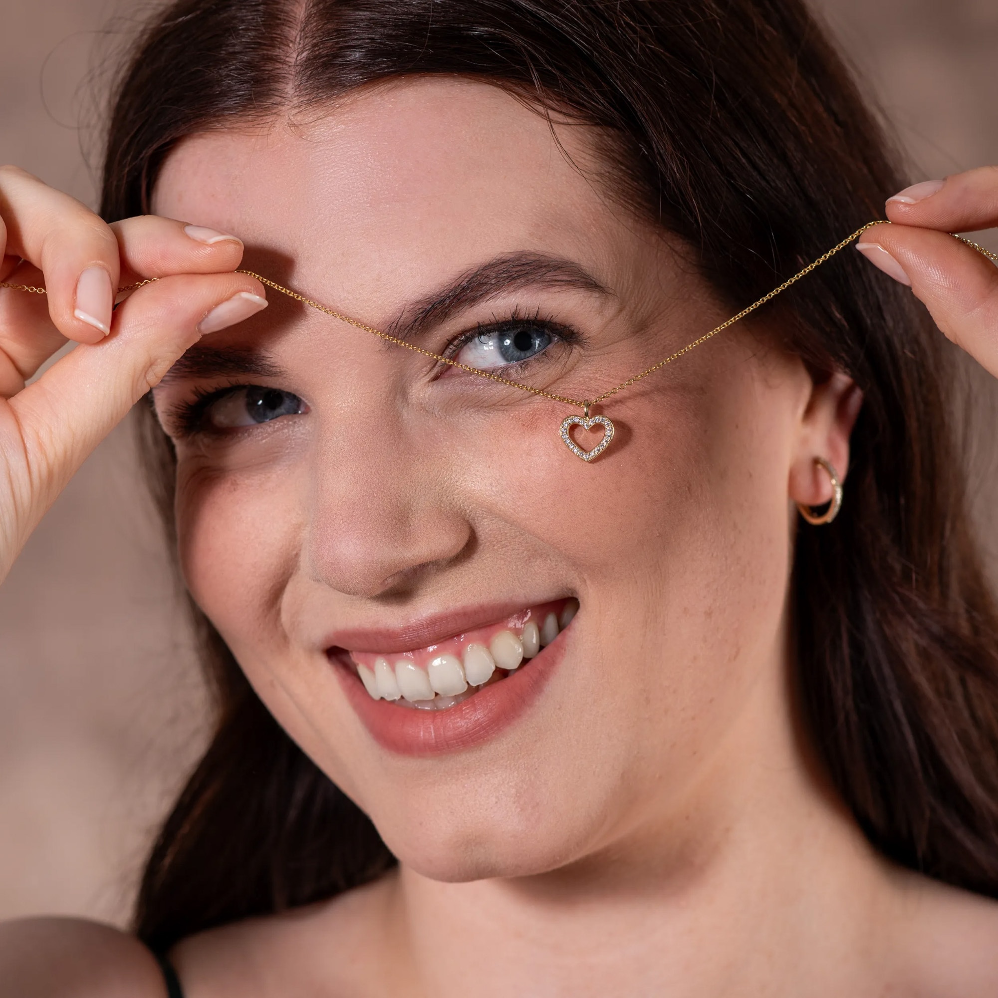 LYOMI Kette mit Anhänger »585/- Gelbgold 22 synth. Diam. 0,15ct.«