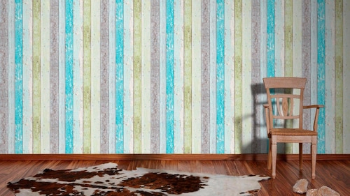 A.S. Création Tapete Holzoptik Blau Grün und Weiß 53 cm x 10,05 m AS-855077 günstig online kaufen