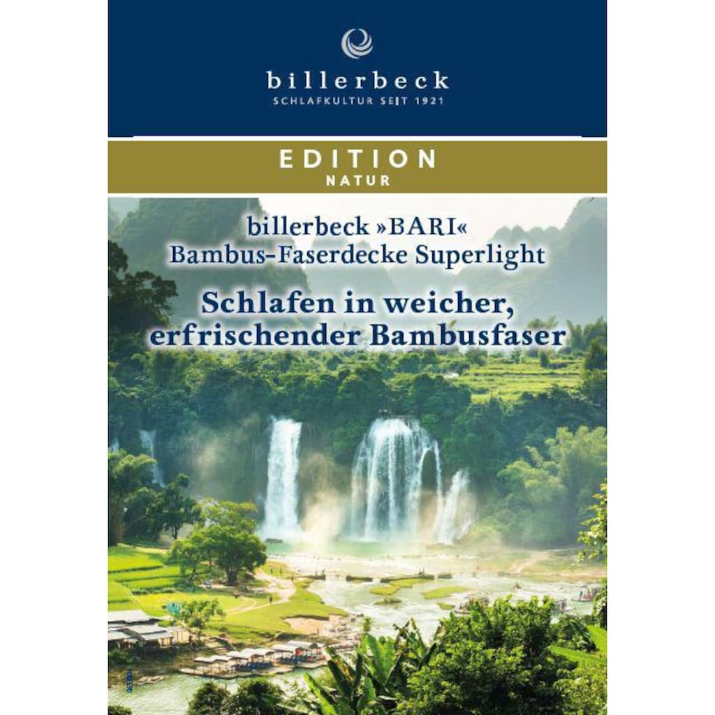 billerbeck Naturfaserbettdecke »Bari Superlight«, leicht, Bezug 100% Baumwolle, (1 St.)